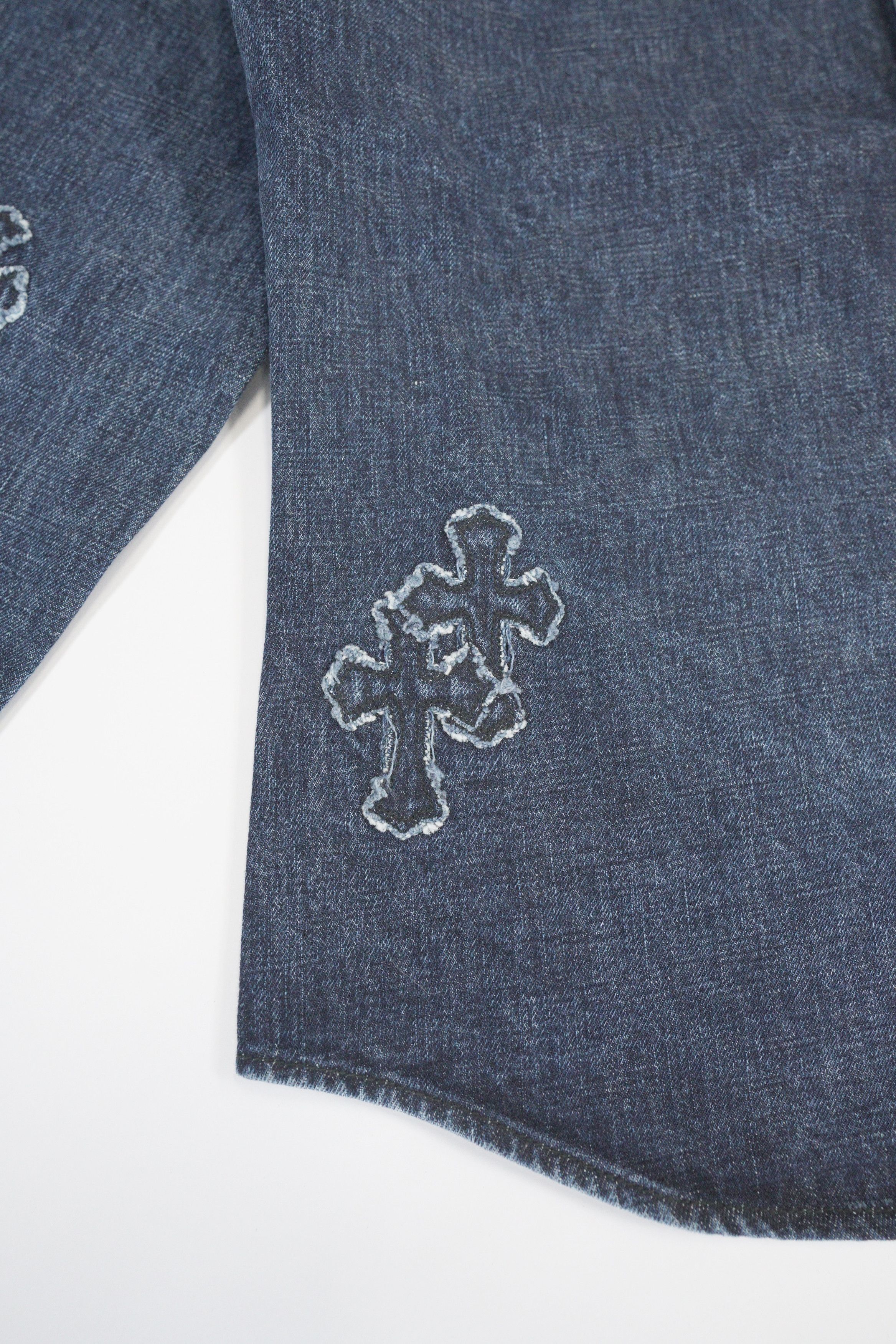 Chrome Hearts Chrome Hearts Denim Cross Shirt Size US L / EU 52-54 / 3 - 4 Thumbnail