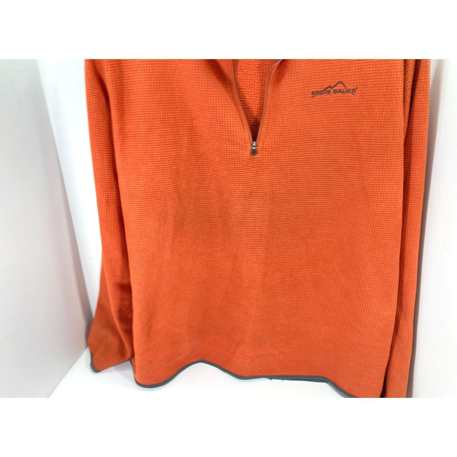 Eddie Bauer VINTAGE Eddie Bauer Pullover Sweater Mens L Orange Waffle Grid 1/4 Zip Outdoor Logo Size US L / EU 52-54 / 3 - 5 Thumbnail