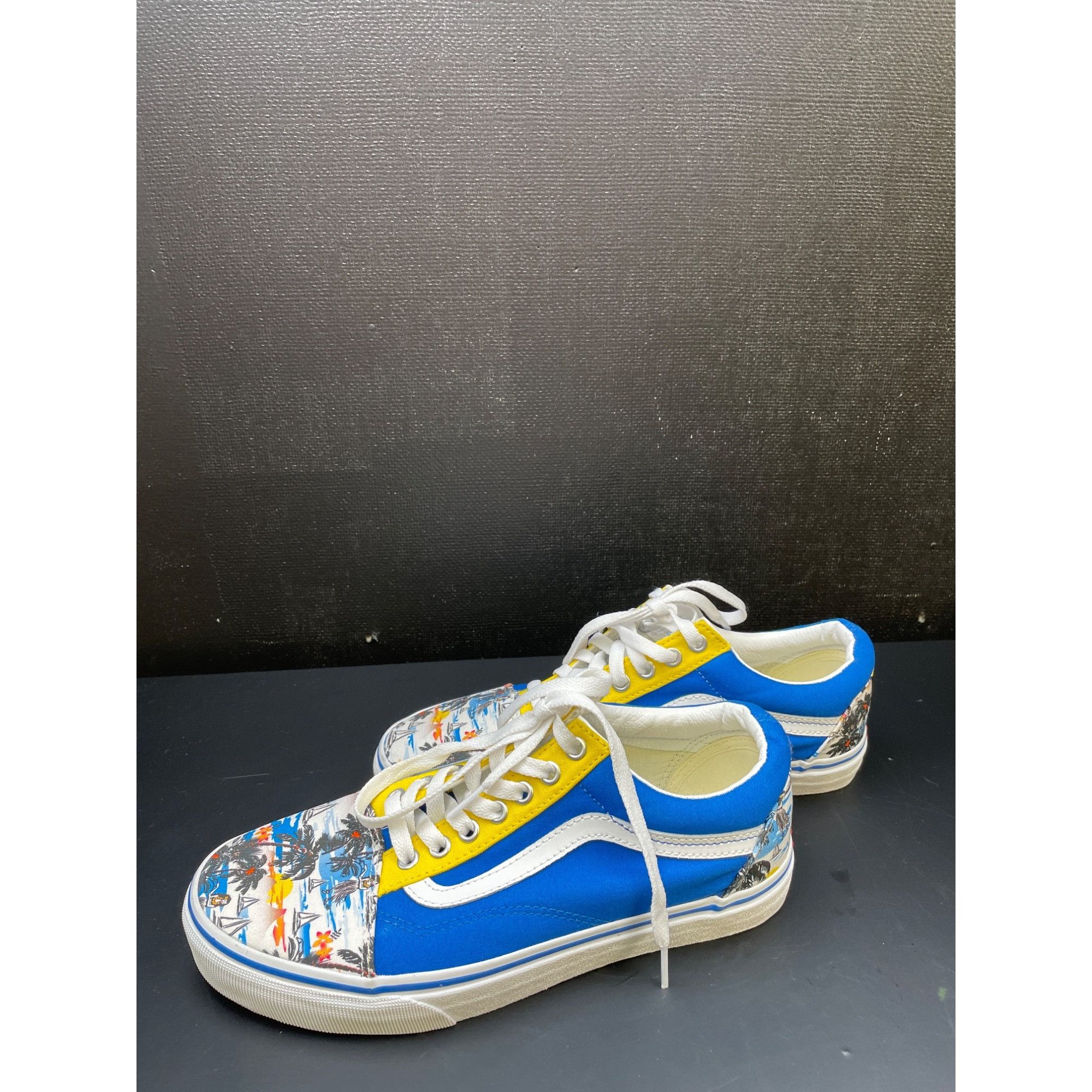 Vans Vans Unisex Blue Yellow Tropical Skater Shoes Size Wide 7.5M Size US 9 / EU 42 - 4 Thumbnail
