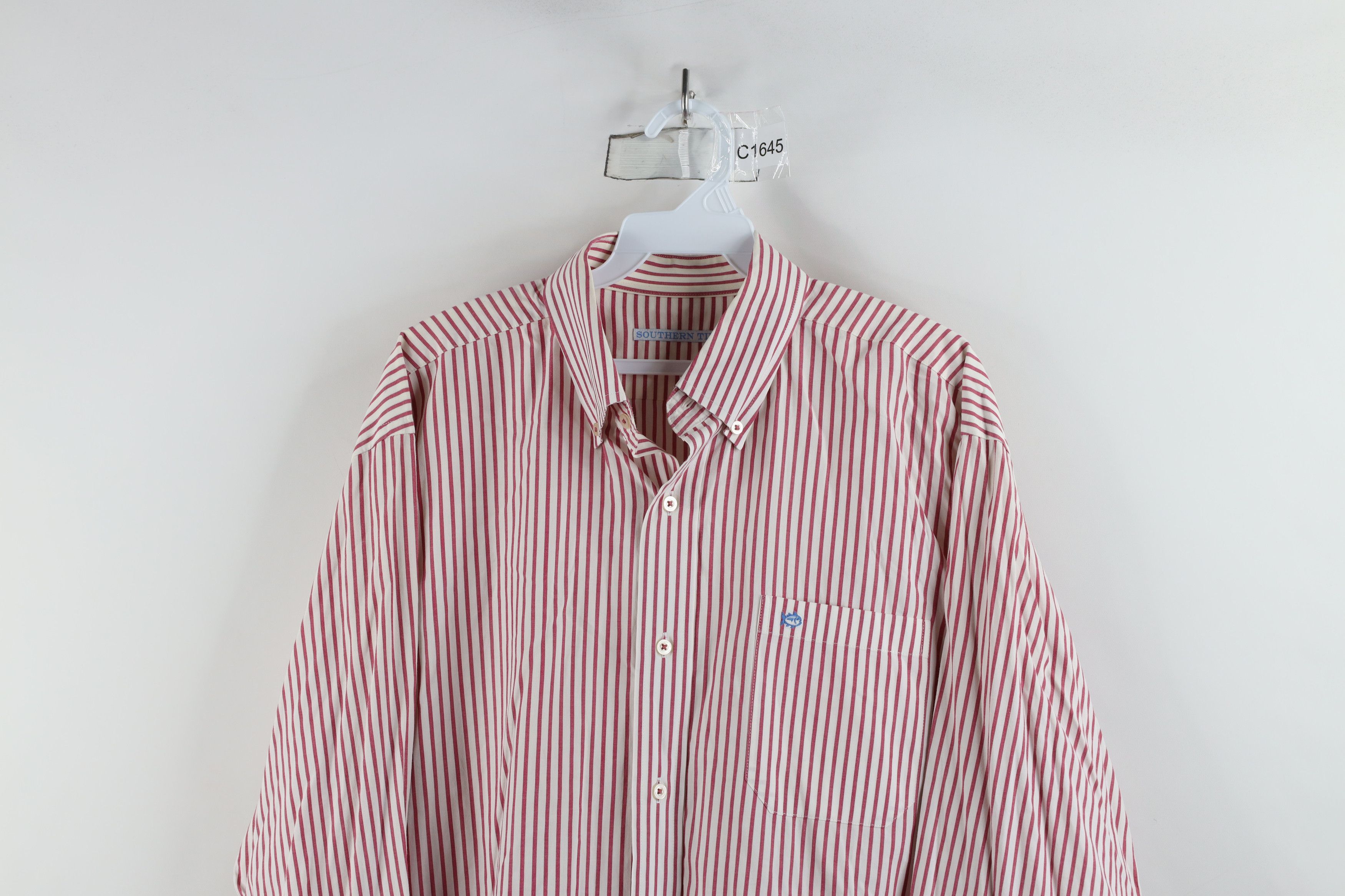 Southern Tide × Vintage Southern Tide Fish Logo Striped Oxford Button Down Shirt Size US L / EU 52-54 / 3 - 2 Thumbnail
