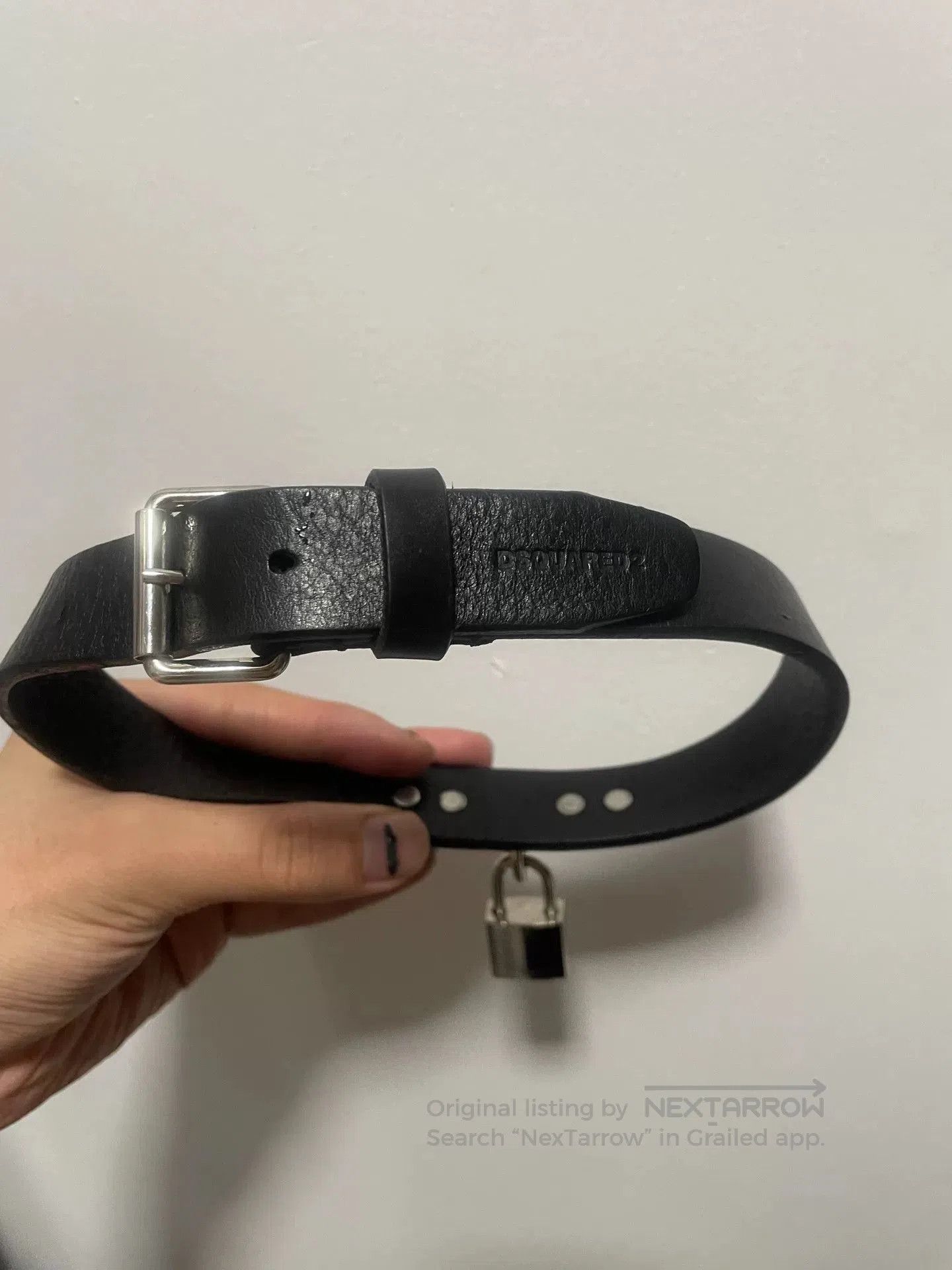 Dsquared2 Dsquared2 Leather Lock Choker Necklace. Size ONE SIZE - 2 Thumbnail