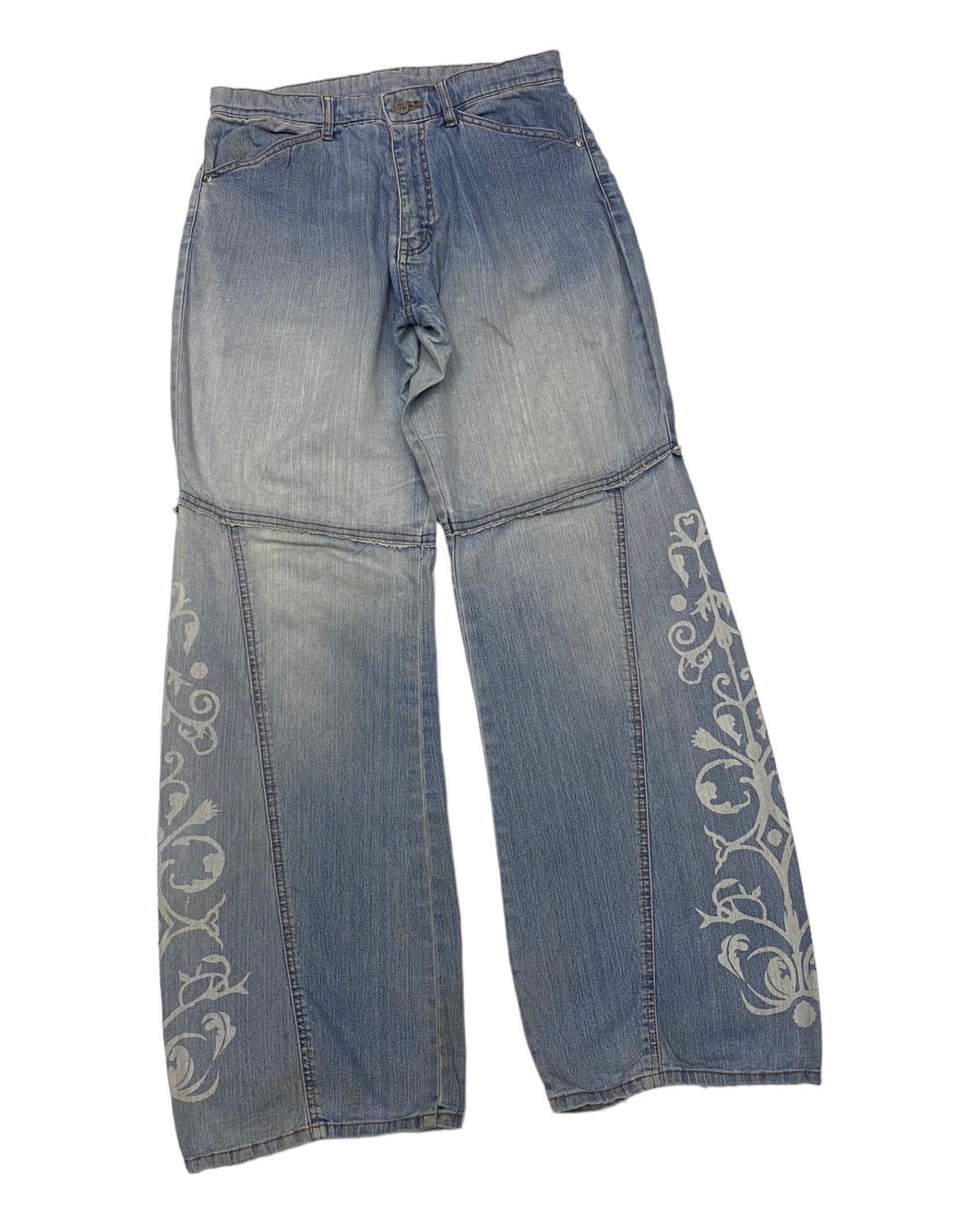 Kapital BAGGY🔥ADVANTAGE BAGGY DISTRESSED DENIM JEANS Size US 30 / EU 46 - 3 Thumbnail