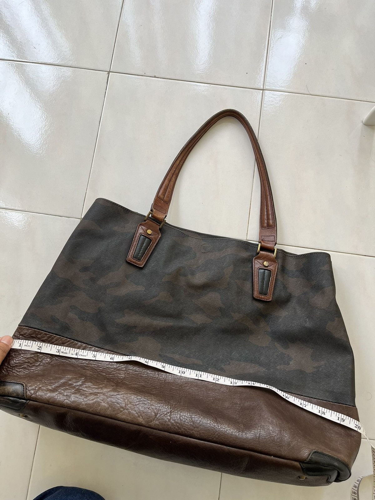 MasterPiece Masterpiece Camo Leather Large Tote Bag Size ONE SIZE - 19 Thumbnail