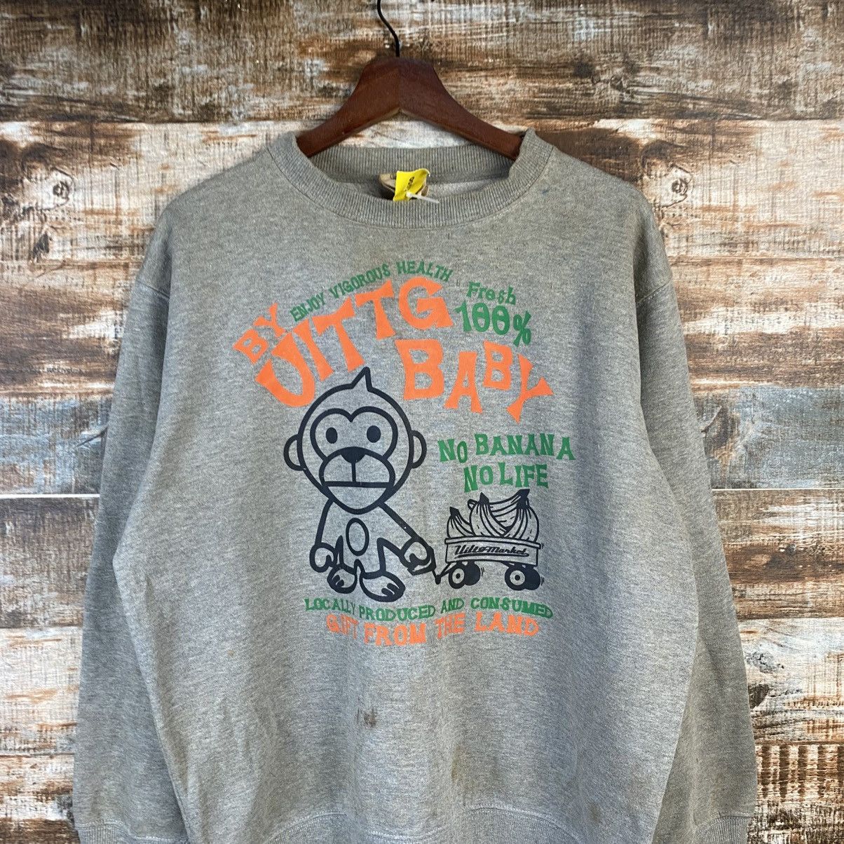 Japanese Brand DL Uittg Baby Gray Vintage thrashe Sweatshirt #C1200 Size US L / EU 52-54 / 3 - 2 Thumbnail
