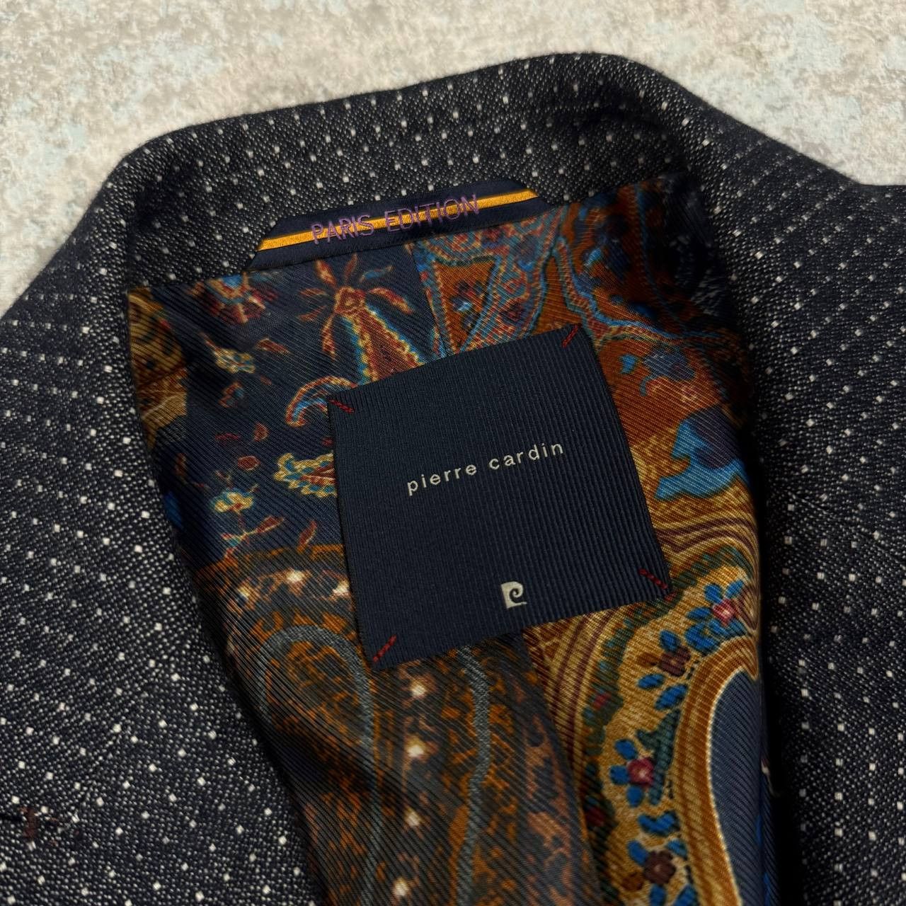 Pierre Cardin Pierre Cardin Blue Blazer Dot Pattern Size 25 Size 40S - 6 Thumbnail