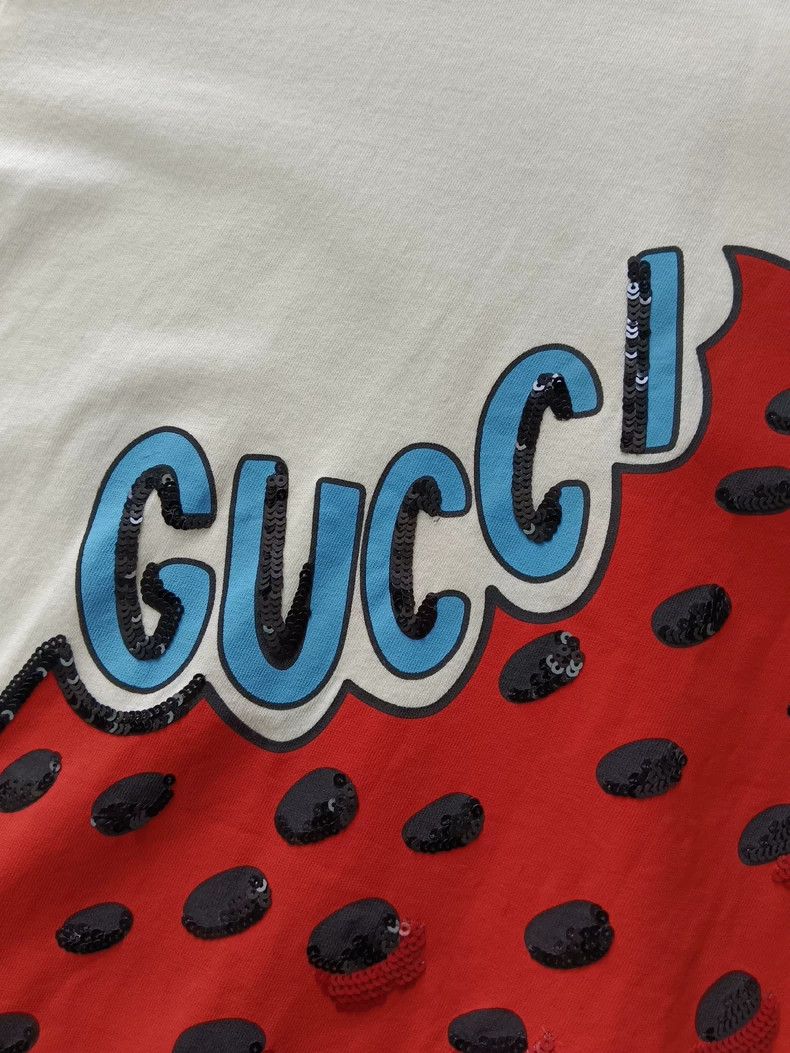 Gucci Gucci Sequin strawberry pattern short-sleeved T-shirt 2504- Size US S / EU 44-46 / 1 - 4 Thumbnail