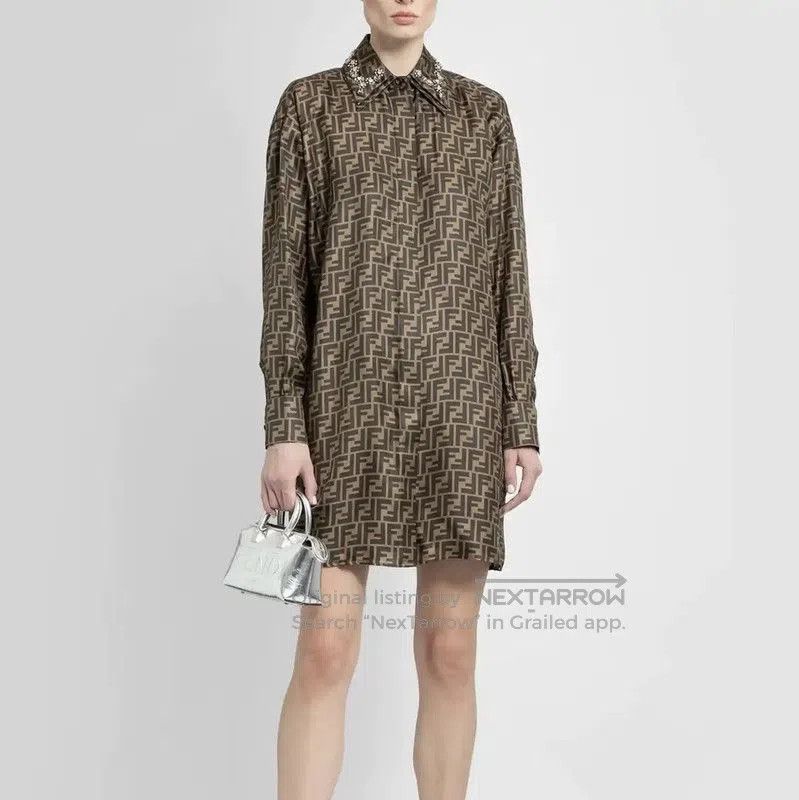 Fendi Fendi Khaki XXL Women's Dress . Size XXL / US 16-18 / IT 52-54 - 1 Thumbnail