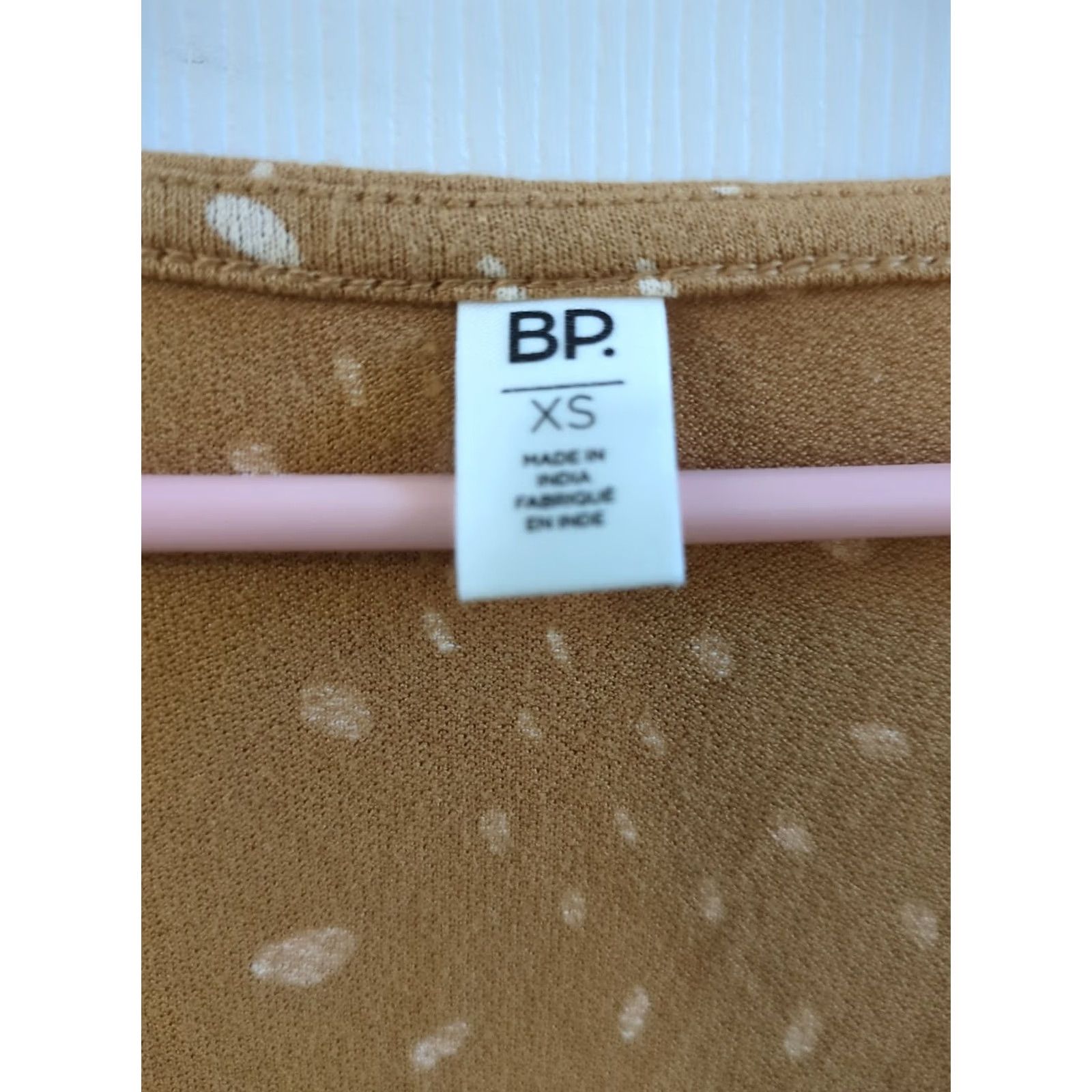 Vintage BP Dress NWT Women's XS Tan Warpy Dot Knew Length Dress Size XS / US 0-2 / IT 36-38 - 4 Thumbnail
