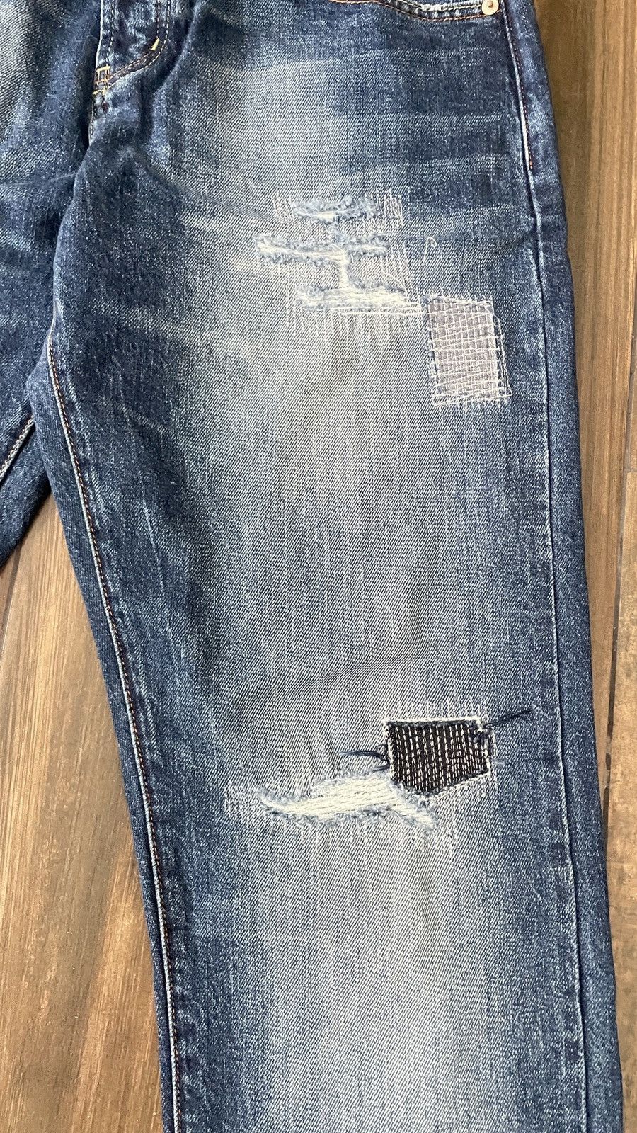 FDMTL FDMTL CLASSIC FIT BORO PATCHWORK DESIGN SELVEDGE DENIM Size US 32 / EU 48 - 5 Thumbnail