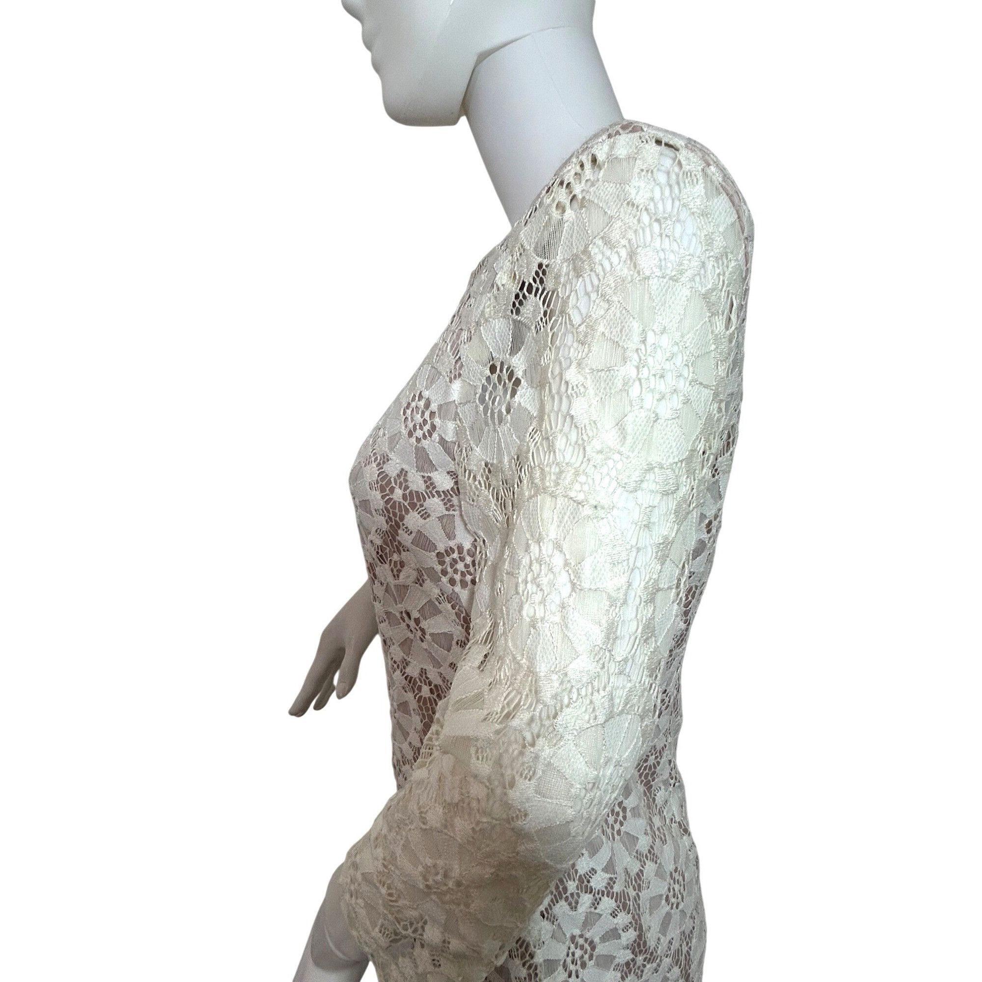 Vince Camuto Vince Camuto Dress Lace Overlay Ivory Taupe 8 Above Knee She Size M / US 6-8 / IT 42-44 - 11 Thumbnail