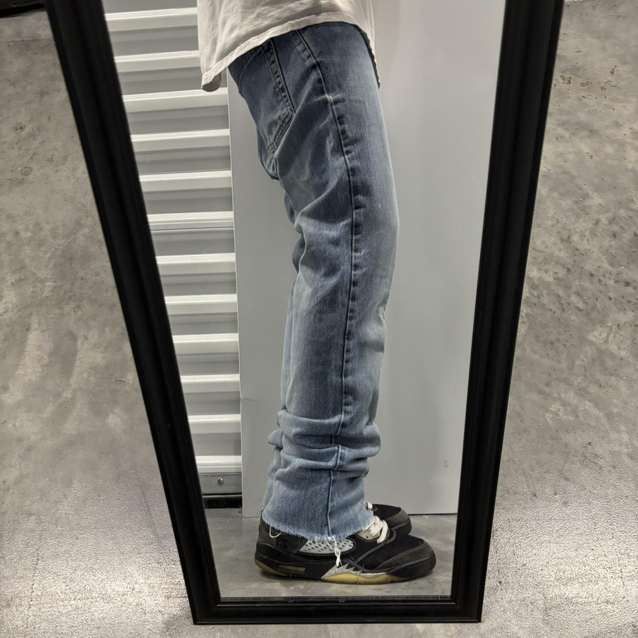 Japanese Brand × Vintage Crazy Vintage Y2K/2000s Grunge Faded Light Wash Bootcut Denim Jeans! Size US 29 - 2 Thumbnail