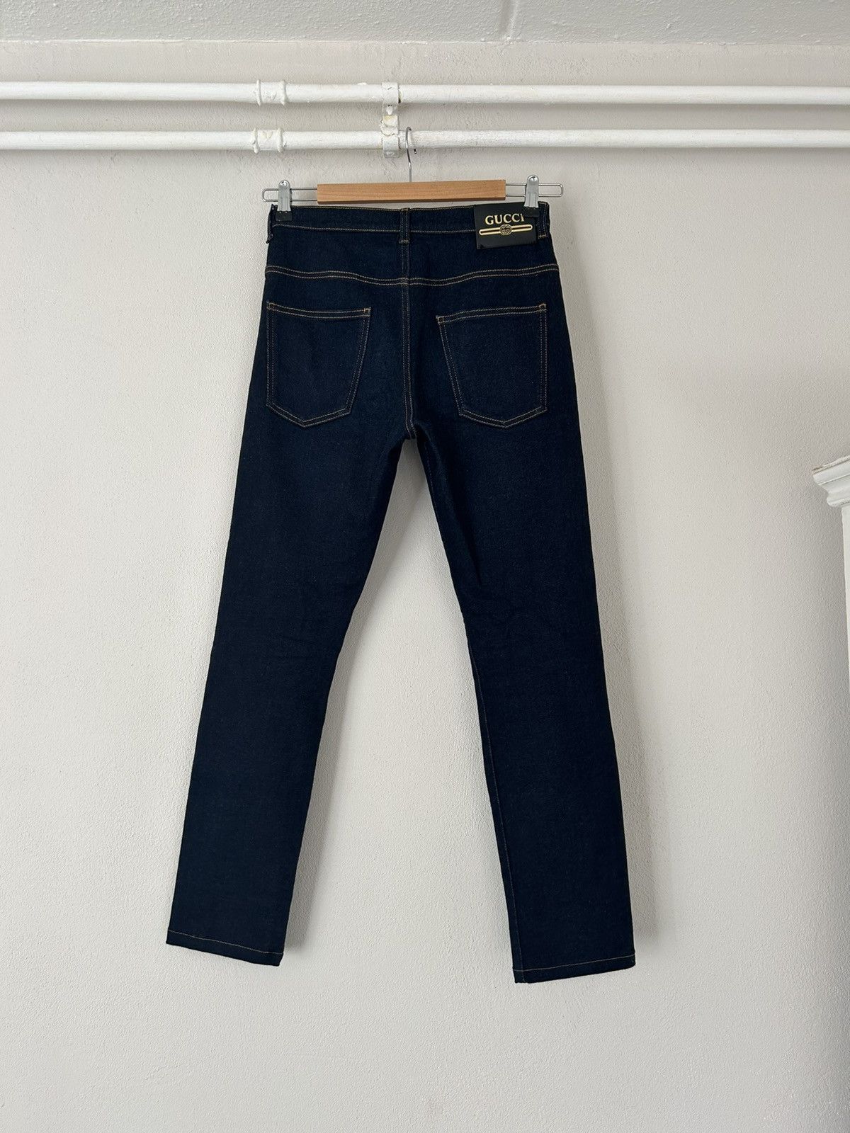 Gucci Indigo Raw Denim Jeans with Gucci Badge Size US 31 - 2 Thumbnail