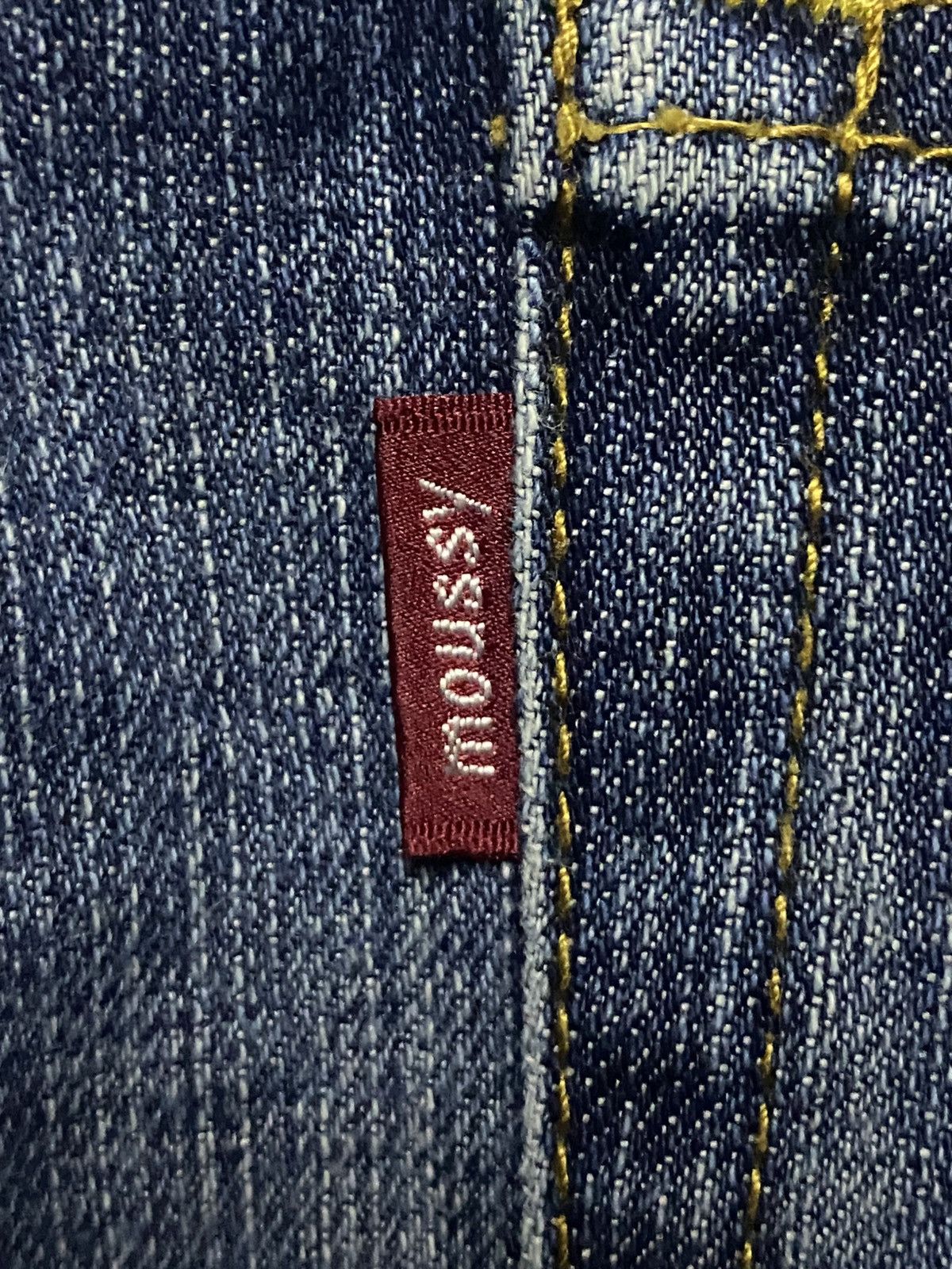 Japanese Brand Moussy Blue Wash Distressed Flare Jeans
