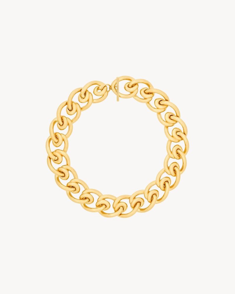 Saint Laurent Paris o1bcso1str0226 Size:L/Coiled Chain Necklace in Golden Size ONE SIZE - 2 Thumbnail