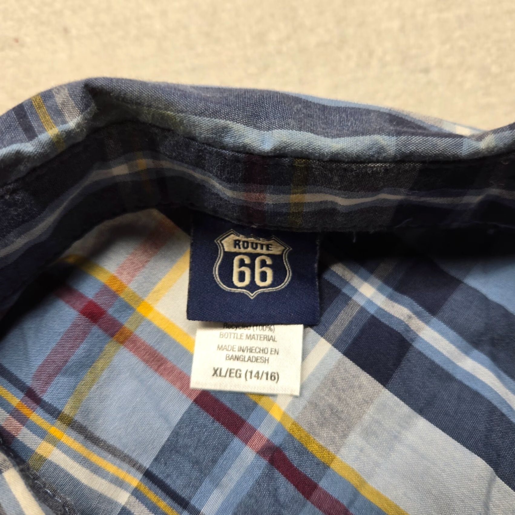 Route 66 Route 66 Shirt Button-Up Blue Plaid Long Sleeve Cotton XL Men’s Casual Shirt Size US XL / EU 56 / 4 - 3 Thumbnail