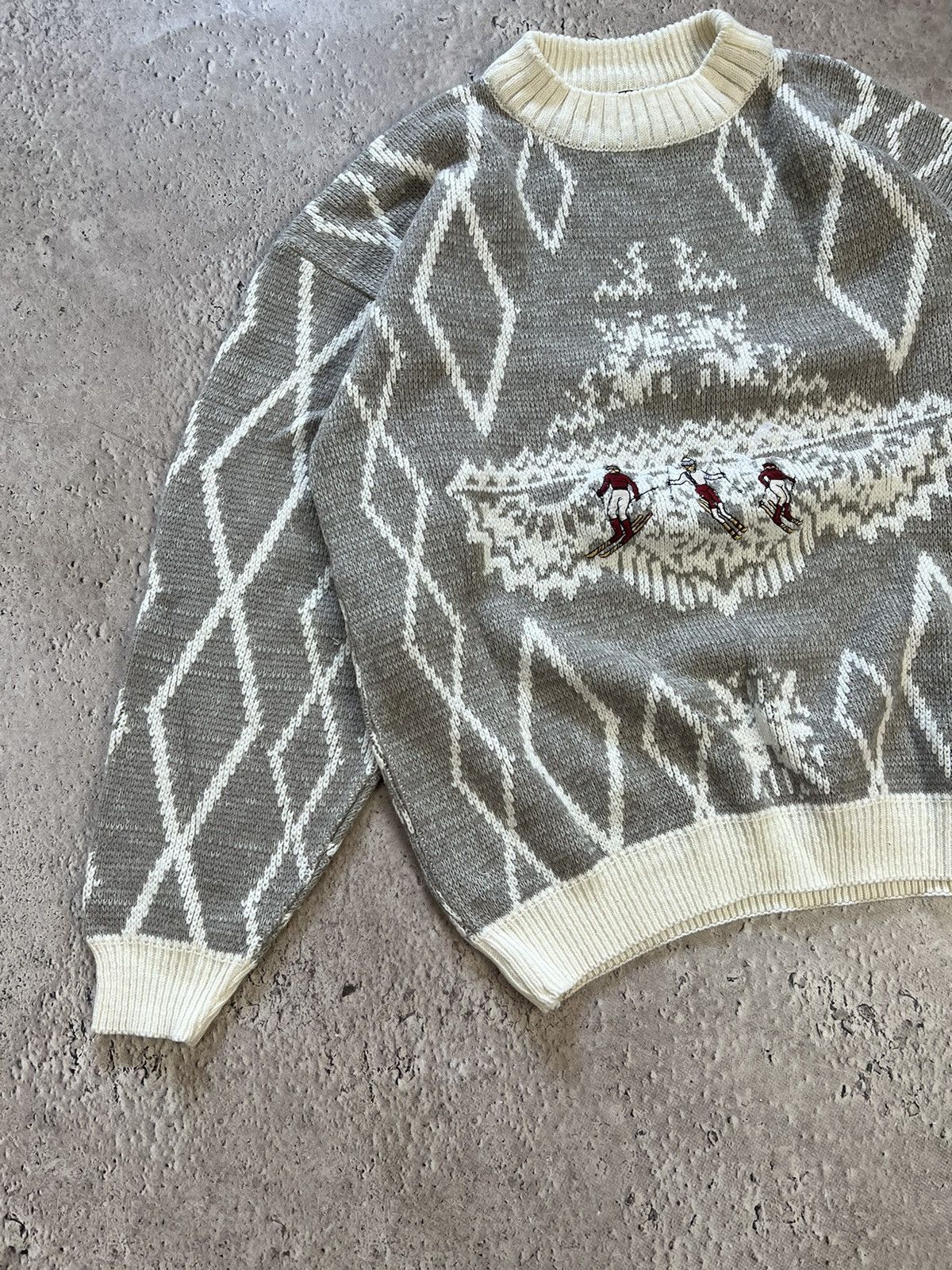 Homespun Knitwear RAPIDO SPIRIT Intarsia WINTER motive graphic SWEATER WOOL Size US L / EU 52-54 / 3 - 3 Thumbnail