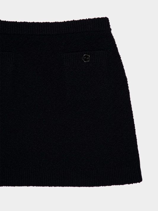 Gucci o1la5ras0526 Wool Bouclé Crewneck Skirt in Black Size 27" / US 4 / IT 40 - 3 Thumbnail