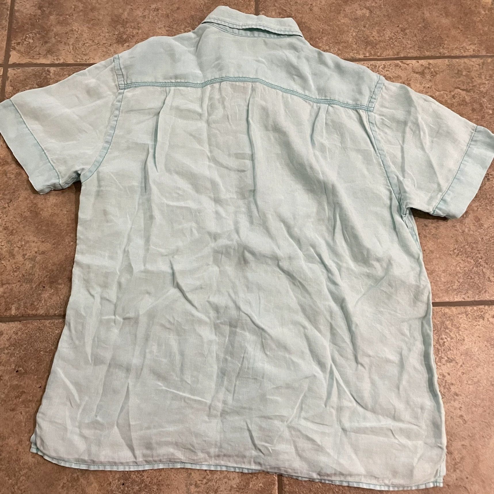 Tommy Bahama VINTAGE Tommy Bahama Relax 100% Linen Blue Shirt Mens L Short Sleeve Button-Down Shirt Size US L / EU 52-54 / 3 - 5 Thumbnail