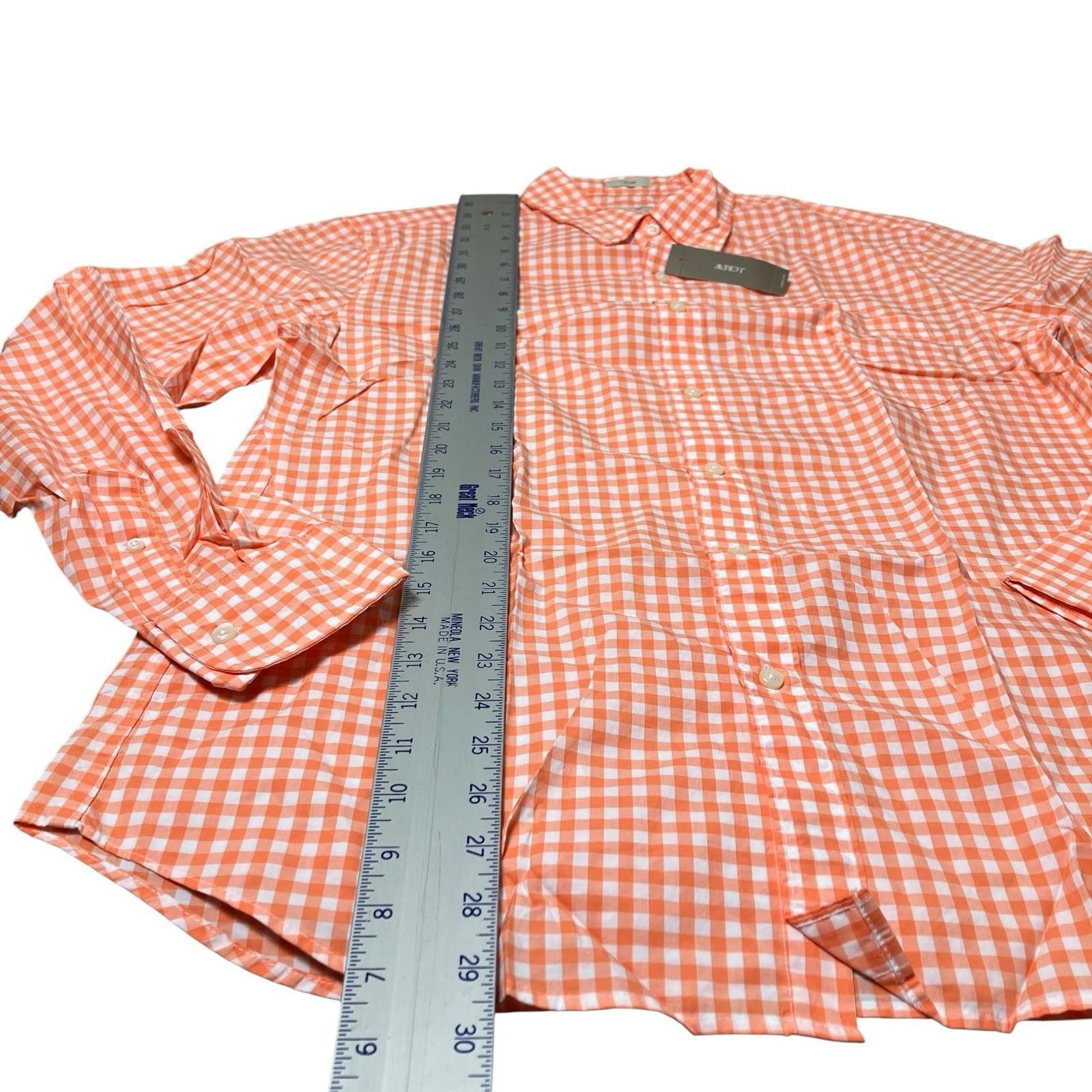J.Crew J Crew Shirt Mens L Orange Plaid Button Down Pumpkin BJ745 Size US L / EU 52-54 / 3 - 4 Thumbnail
