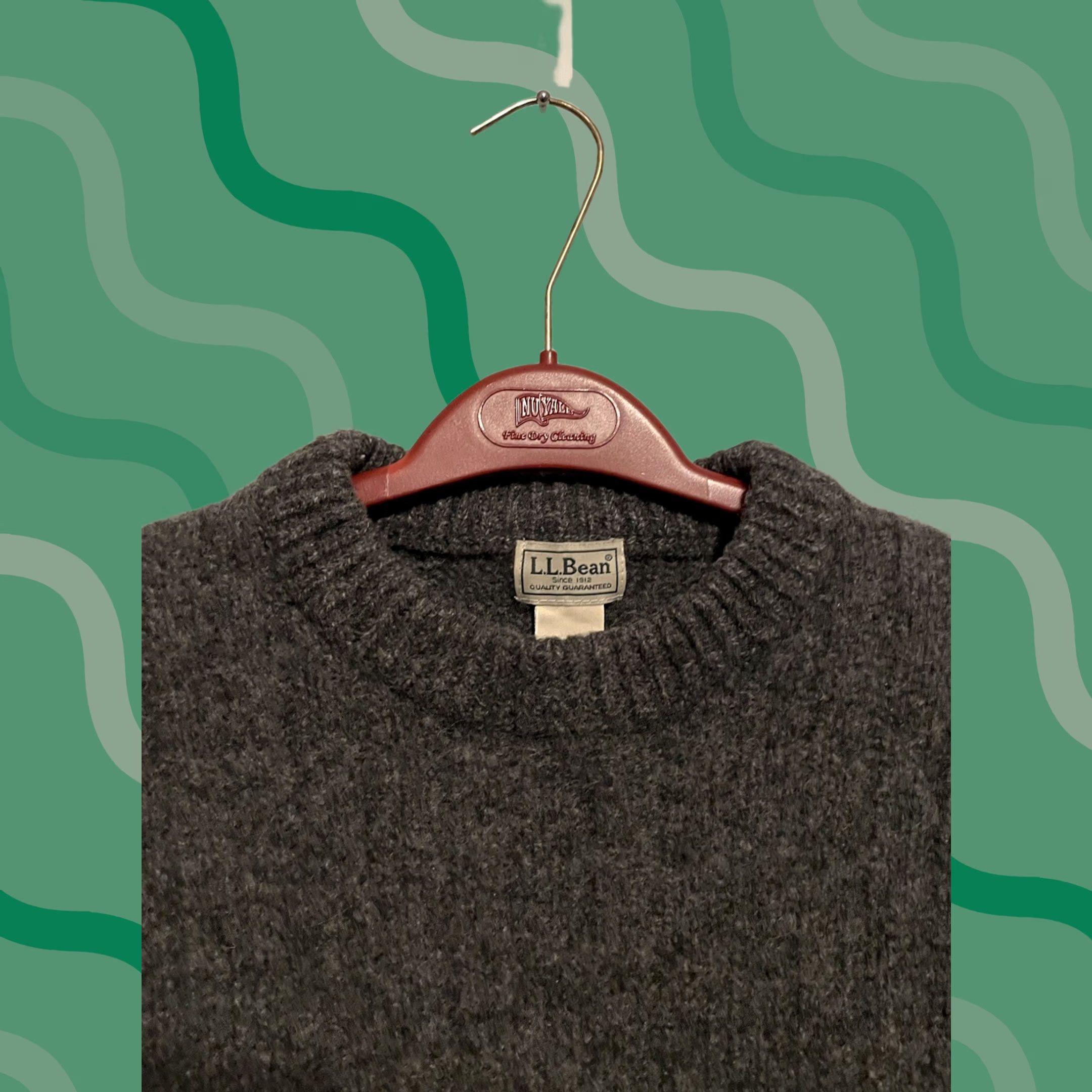Vintage VINTAGE L.L. Bean Sweater Mock Neck Wool Knit Mens Large Gray 80s Pullover Size US L / EU 52-54 / 3 - 1 Thumbnail