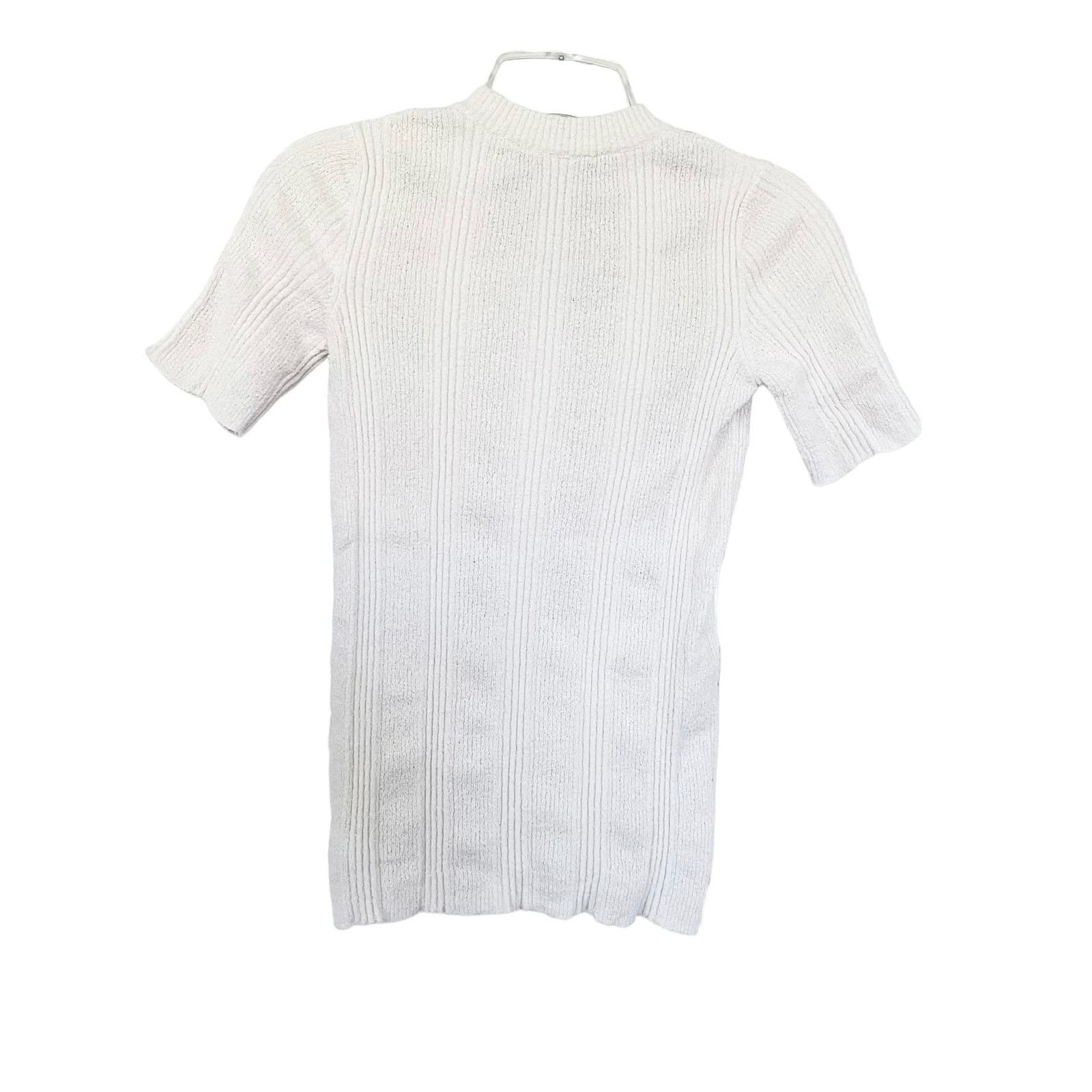 Roberto Collina Roberto Collina ecru ribbed lace up short sleeve sweater Size S / US 4 / IT 40 - 5 Thumbnail