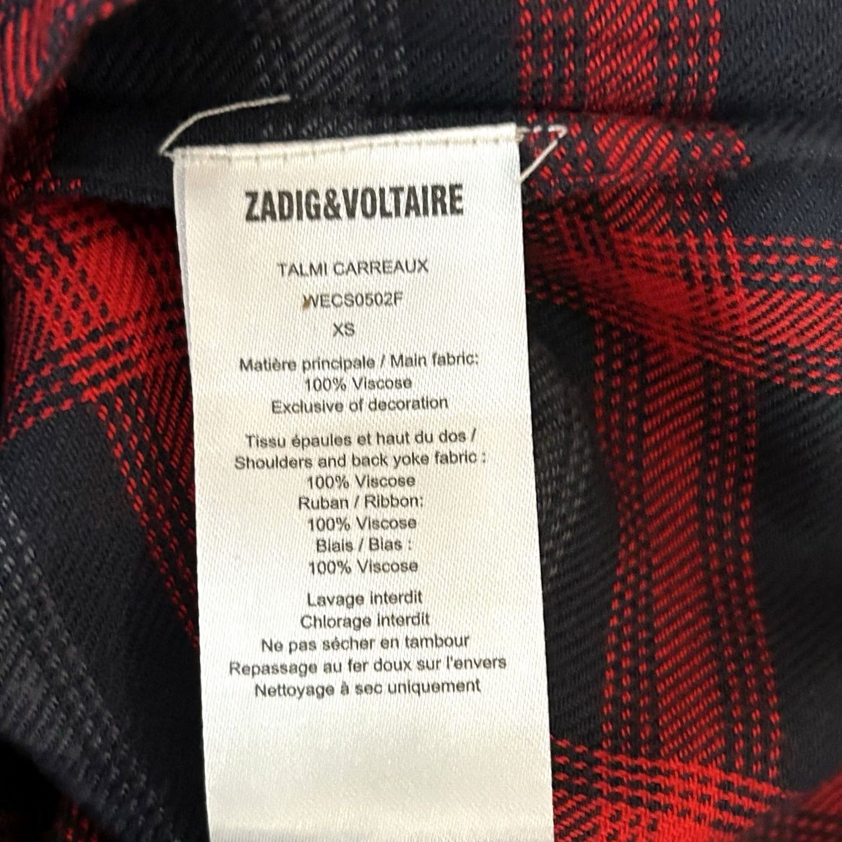 Zadig & Voltaire VINTAGE Zadig & Voltaire Button Up Shirt XS Men’s Plaid Flannel Blue / Red Short/Long Sleeve Casual City Designer Urban Mens XS Size US XS / EU 42 / 0 - 5 Thumbnail