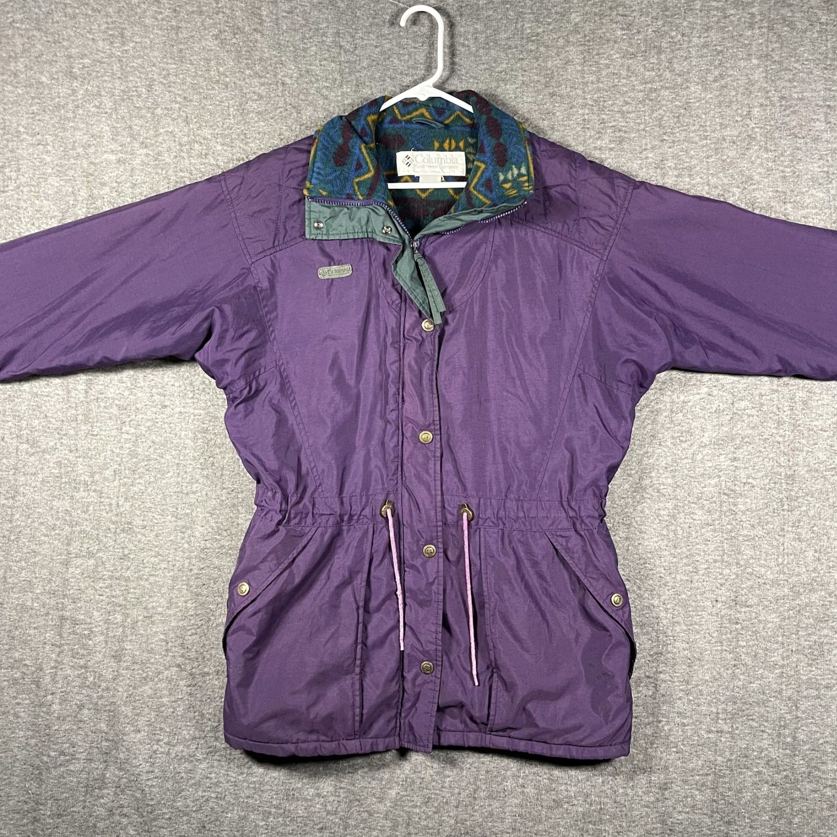 Vintage VINTAGE Columbia Jacket Womens XL Purple Hooded Nylon Parka 90s Fleece Lined Zip Size XL / US 12-14 / IT 48-50 - 3 Thumbnail