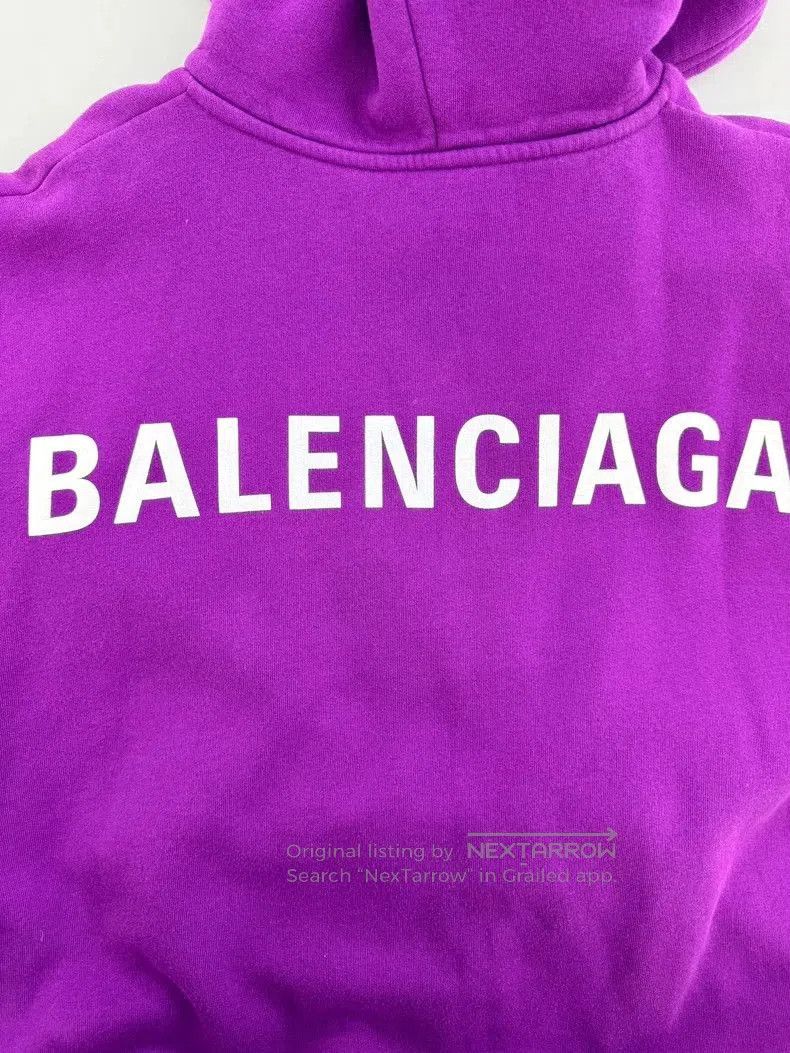 Balenciaga Balenciaga Purple Logo Back Hoodie S. Size US S / EU 44-46 / 1 - 4 Thumbnail