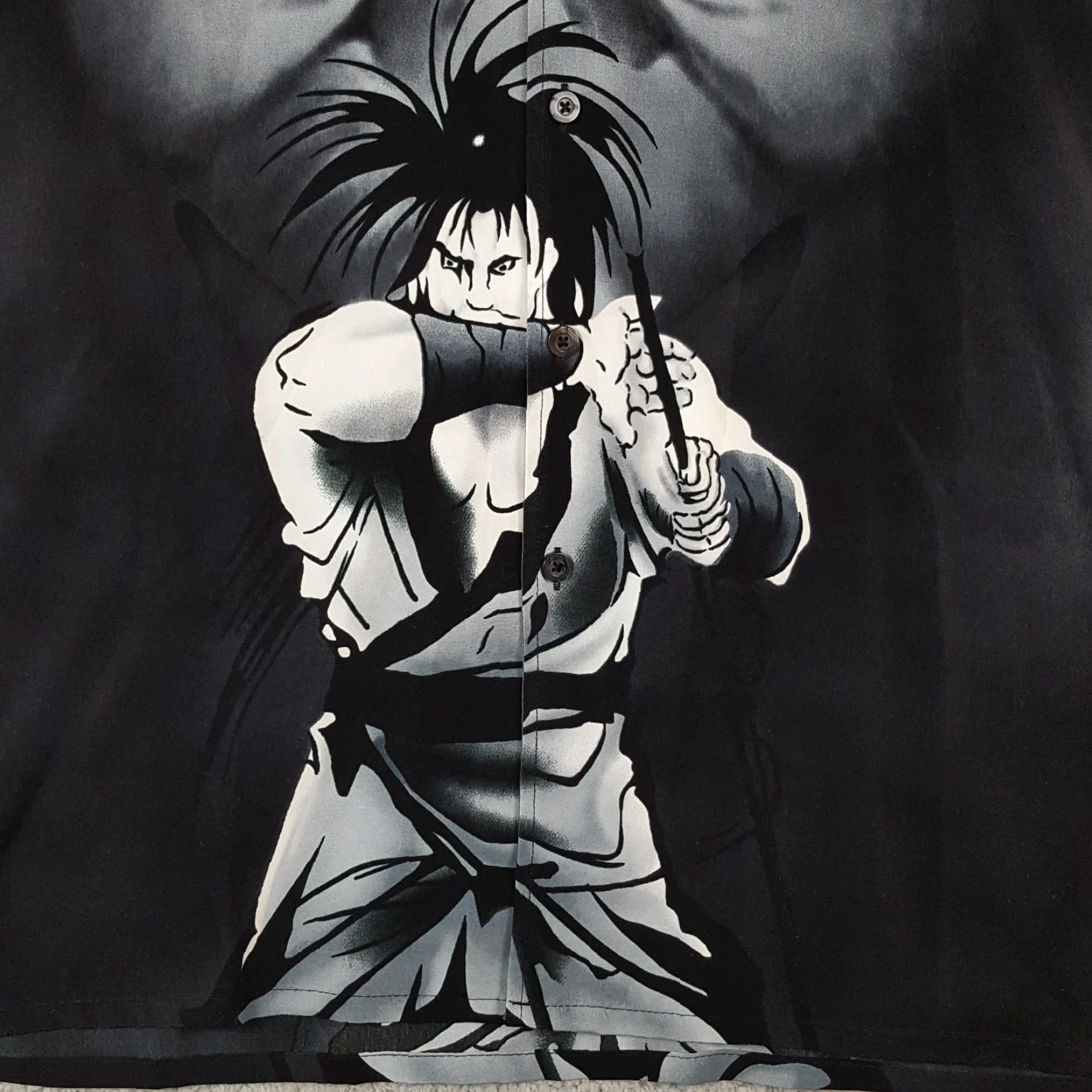 Vintage VINTAGE Y2K Anime Samurai Button Up Mens XL Japanese Manga Grunge 2000s Shirt Size US XL / EU 56 / 4 - 3 Thumbnail