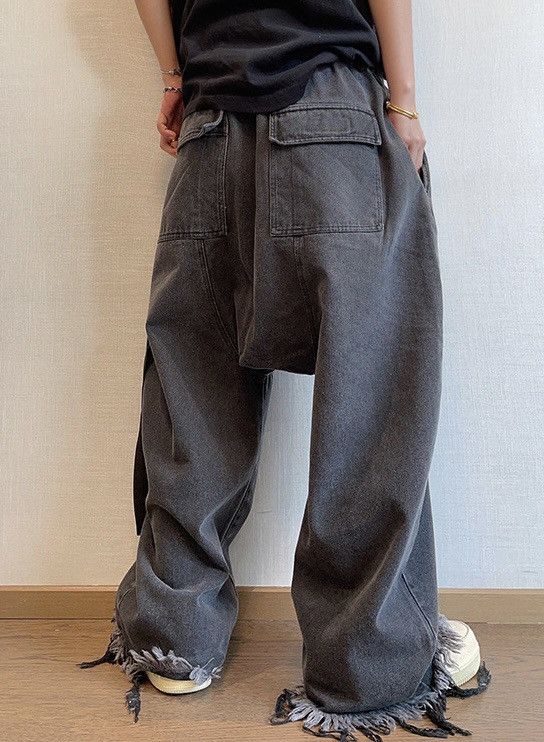 Japanese Brand × Vintage Fashion y2k retro washed frayed hem baggy jeans pants Size US 30 / EU 46 - 4 Thumbnail