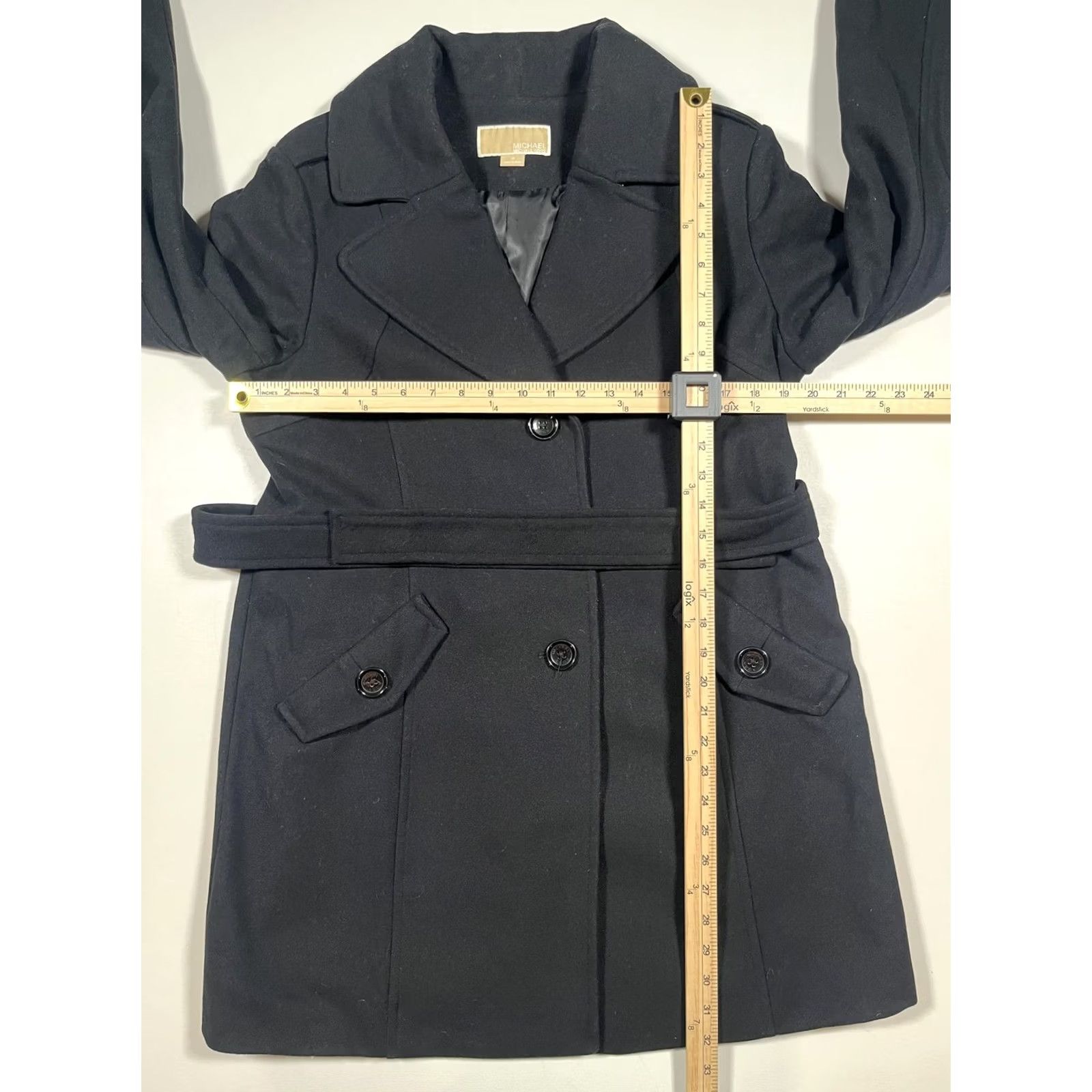 Michael Kors Michael Kors Coat Womens 12 Black Wool Blend Belted Peacoat Trench Size XL / US 12-14 / IT 48-50 - 6 Thumbnail