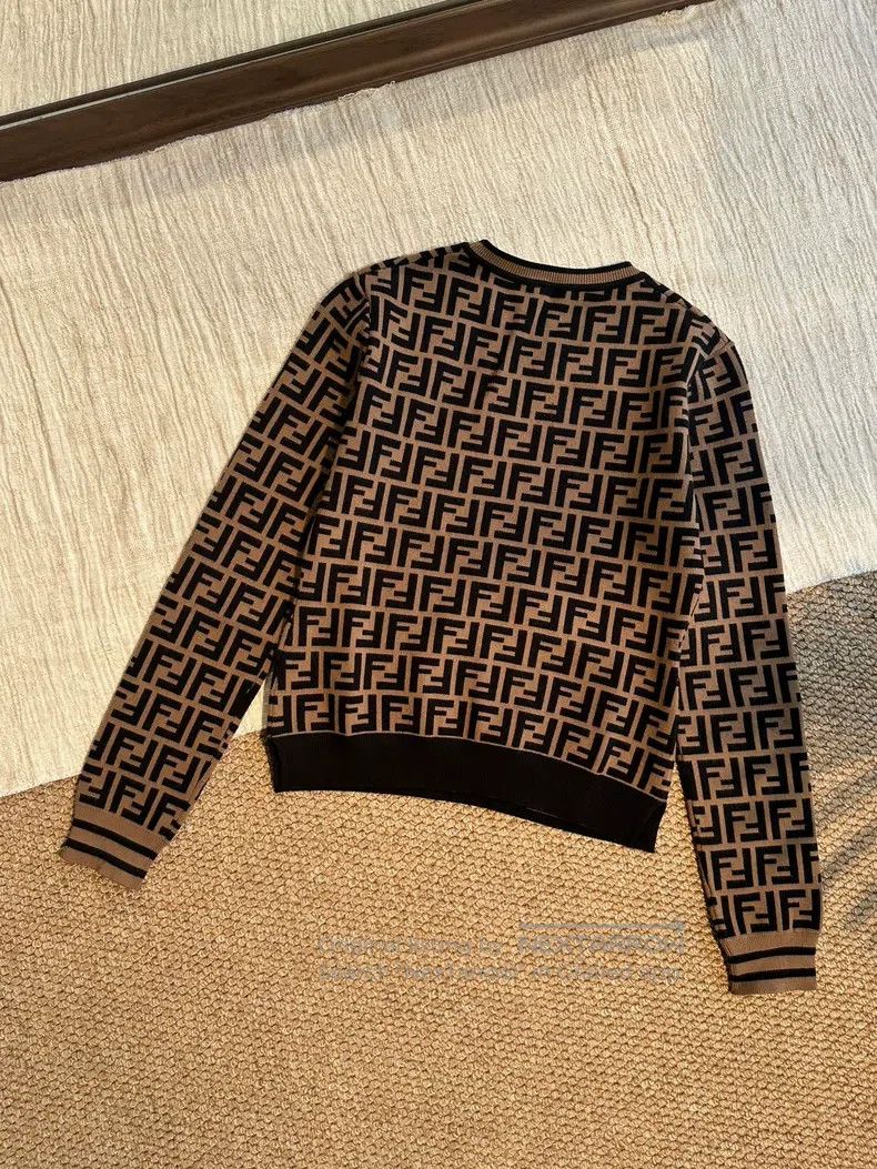 Fendi Fendi FF Monogram Printed Logo Knit Long Sleeve Sweater - Size XS / US 0-2 / IT 36-38 - 6 Thumbnail