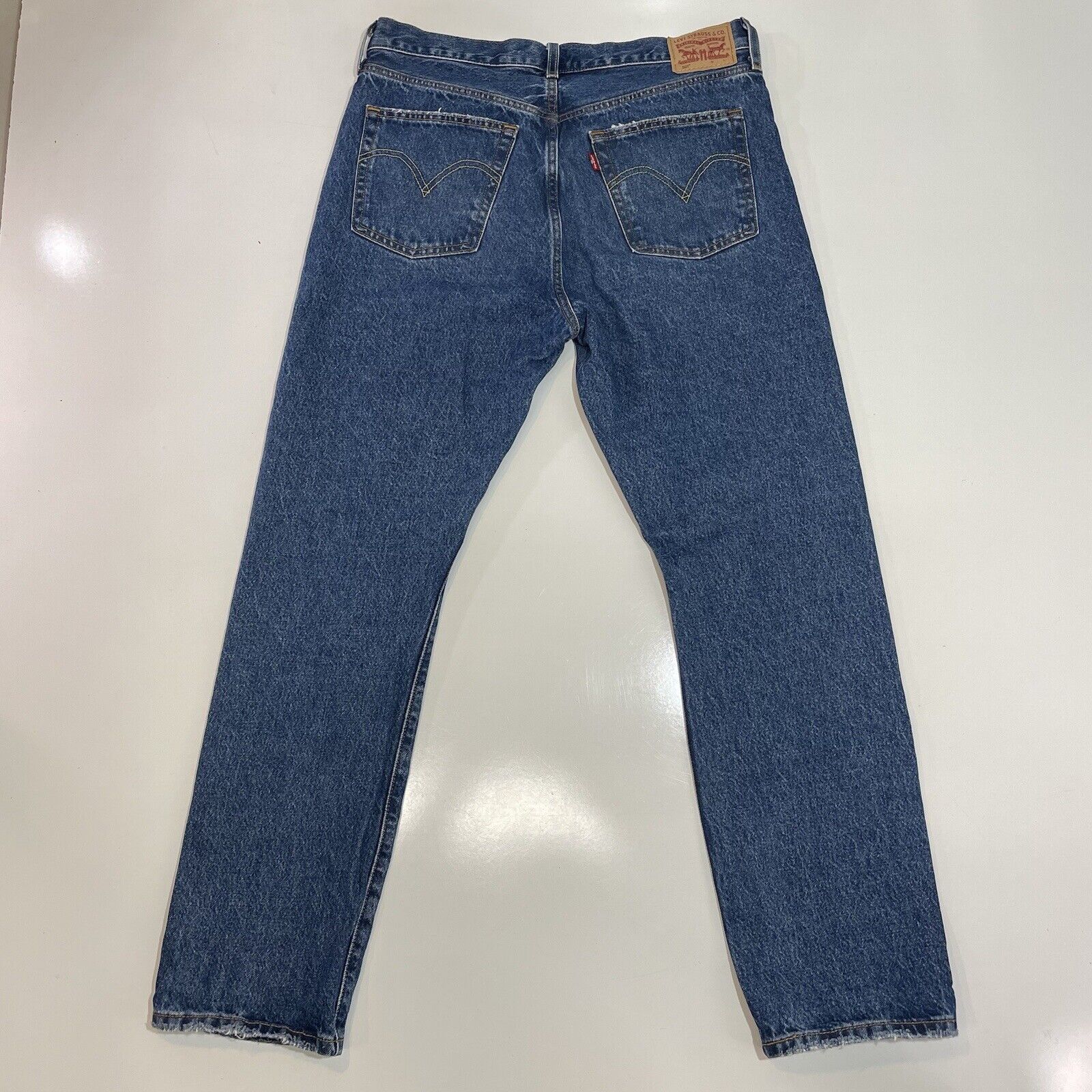 Levi's Levi’s Strauss Men’s 501 Jeans Button Fly Straight Leg Blue Size US 31 - 9 Thumbnail