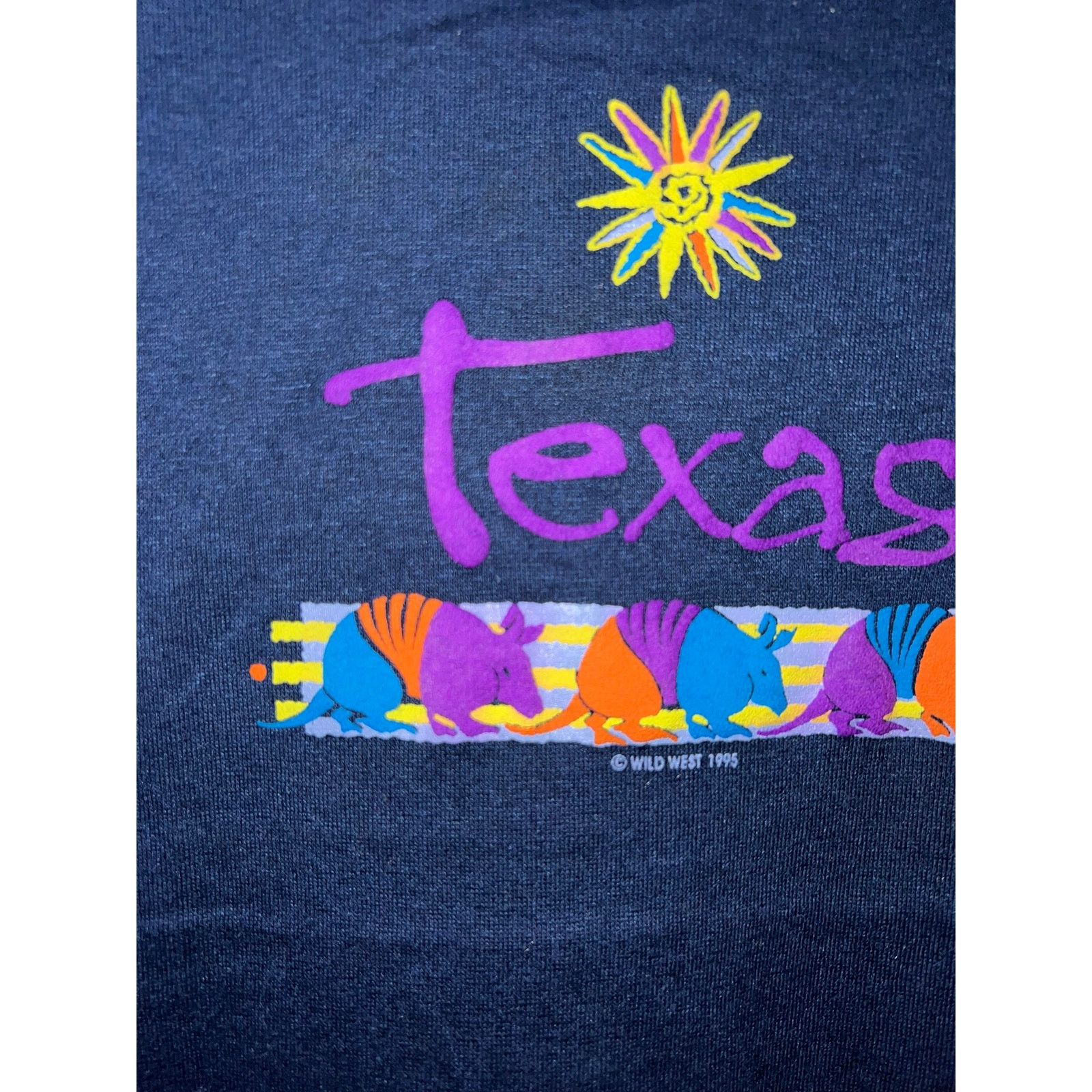 Jerzees 90s Youth Vintage Texas Armadillo TX Blue Shirt Kids M 10-12 Size US M / EU 48-50 / 2 - 3 Thumbnail