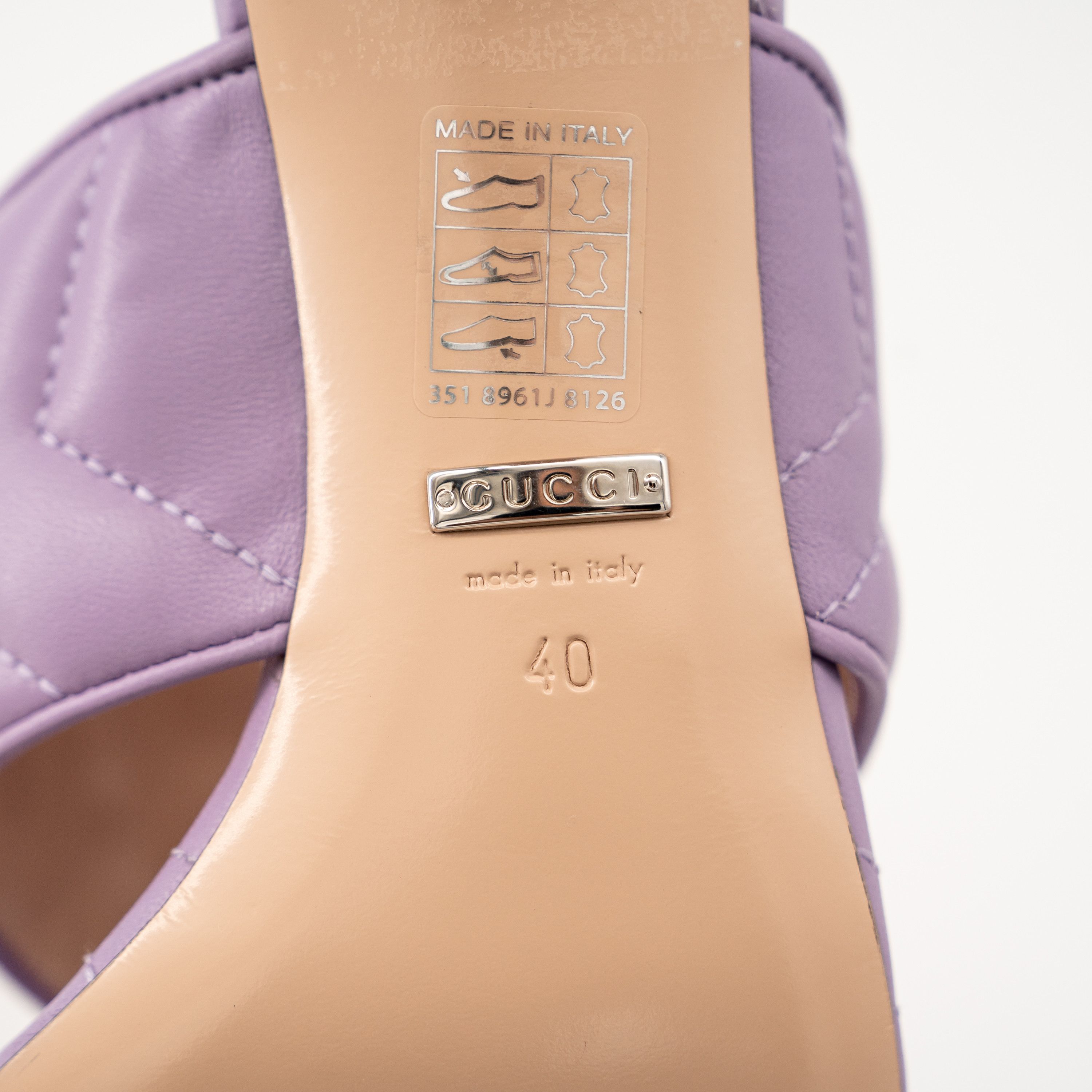 Gucci 40G 10 US Gucci Marmont GG Heel Sandals Quilted Purple Size US 10 / IT 40 - 9 Thumbnail