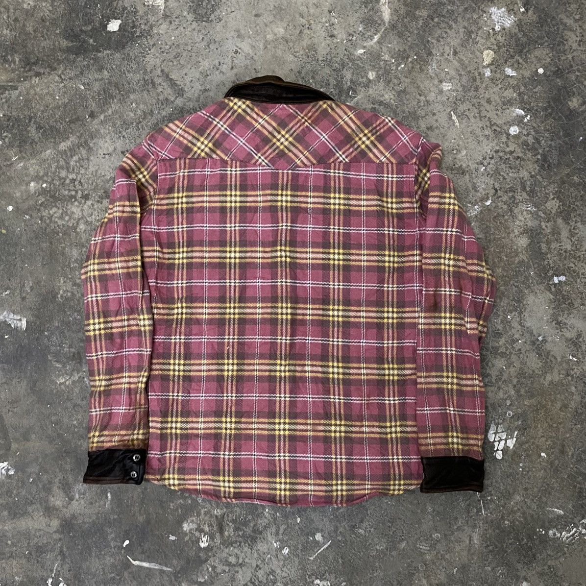 If Six Was Nine Vintage Acanthus Flannel Leather Shirt Hedi Lgb Emo Jacket Size US S / EU 44-46 / 1 - 3 Thumbnail