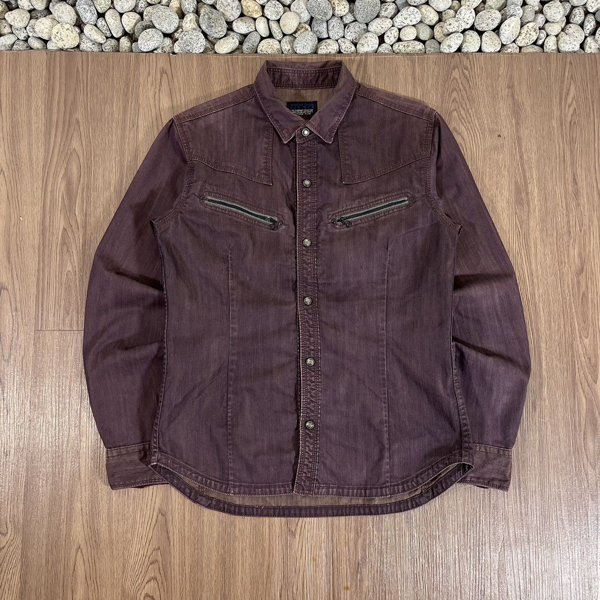 Nicole Club NCFM Maroon Coated Button Shirt Size US M / EU 48-50 / 2 - 1 Thumbnail