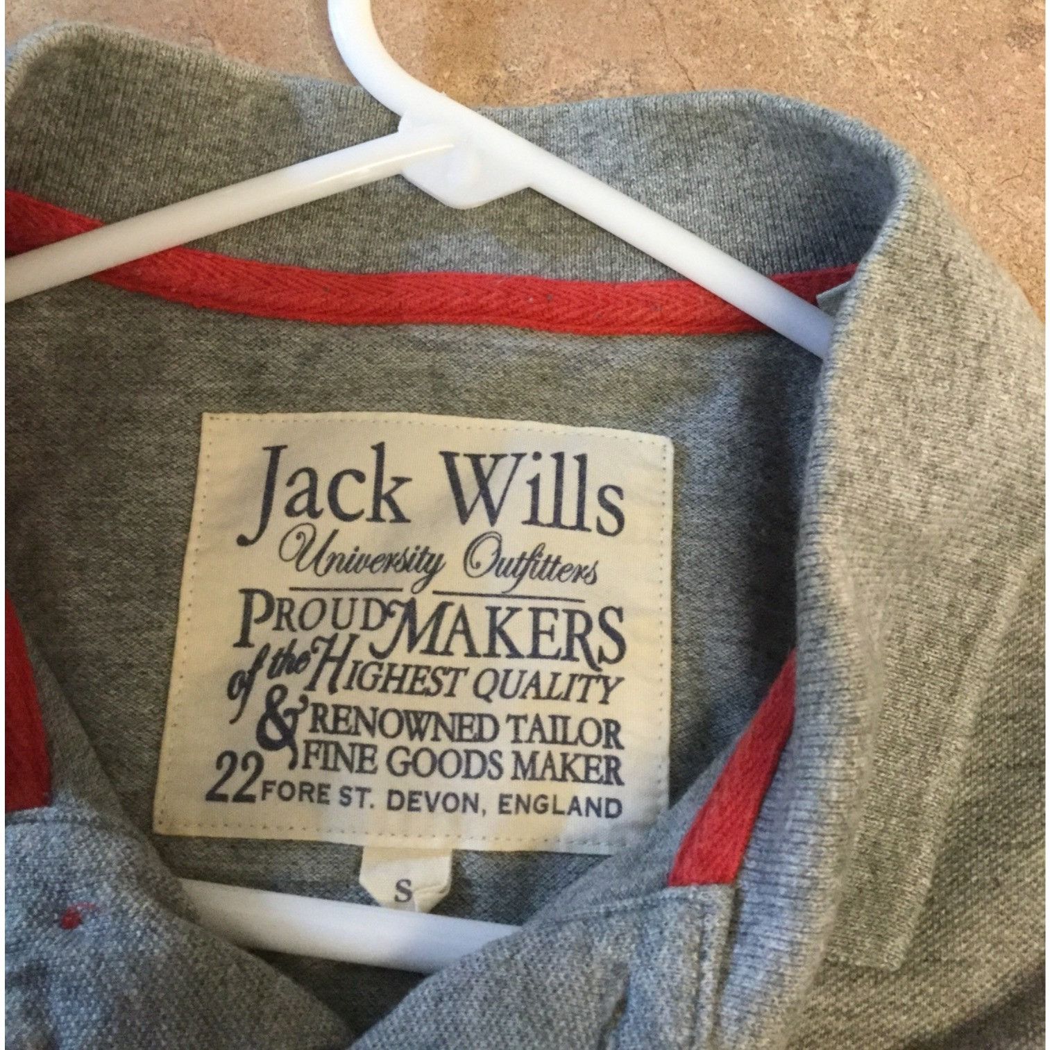 Jack Wills Jack Wills Classic Gray Polo Shirt Mens size small S SM Red Size US S / EU 44-46 / 1 - 3 Thumbnail