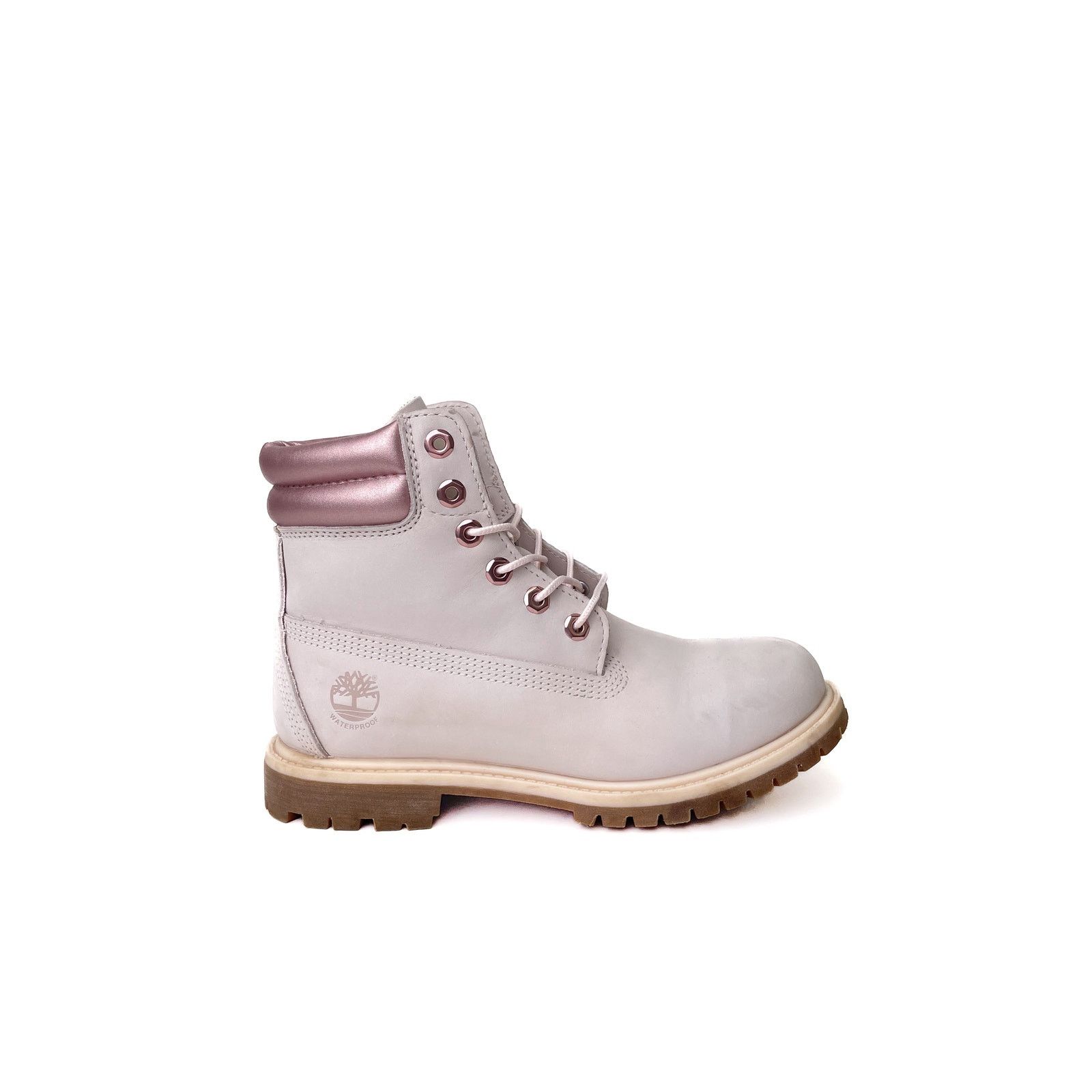 Timberland Grey & Metallic Pink Combat Boots Size US 9 / IT 39 - 1 Thumbnail