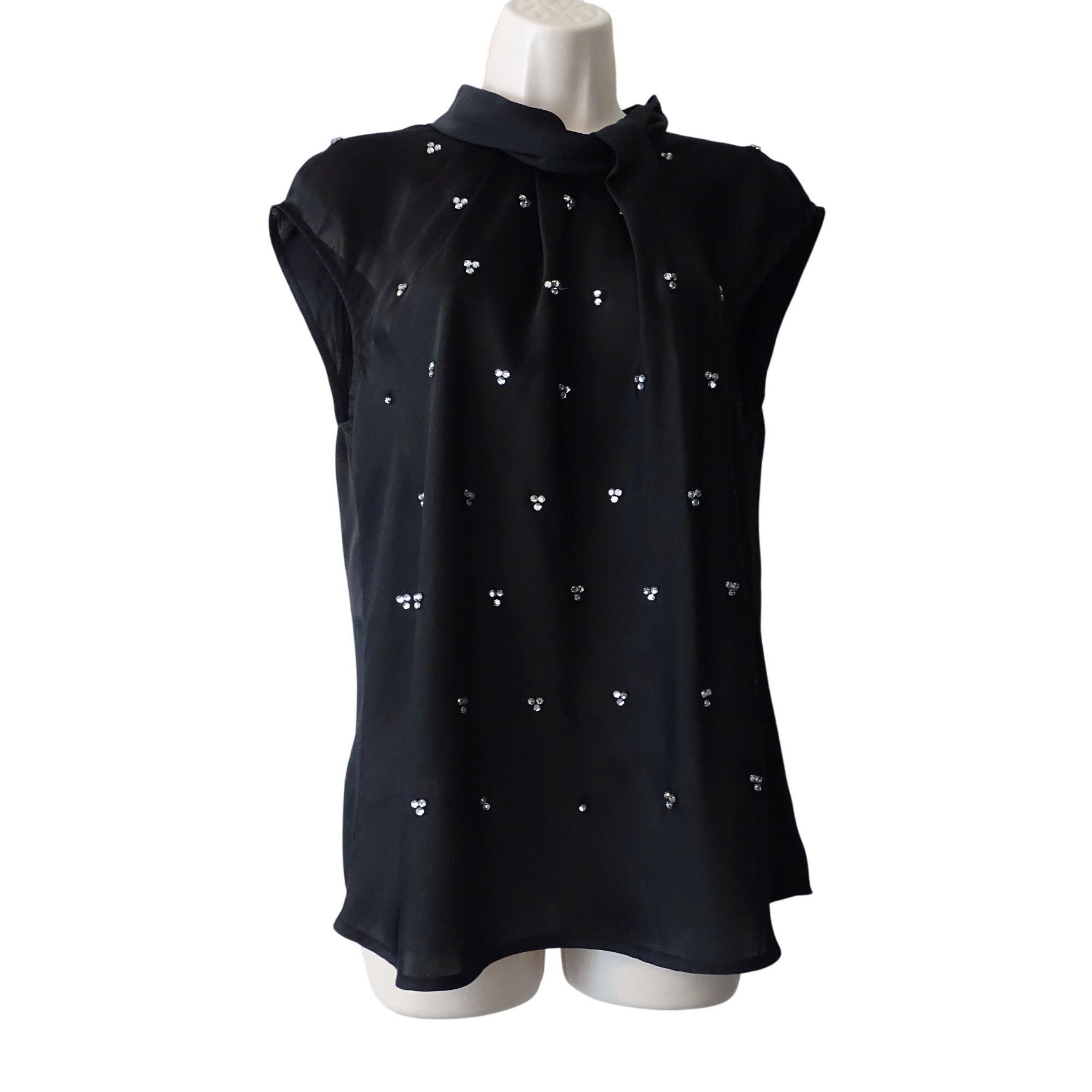 Michael Kors Michael Kors Black Sleeveless Blouse Women Size 12 High Neck Size XL / US 12-14 / IT 48-50 - 1 Thumbnail