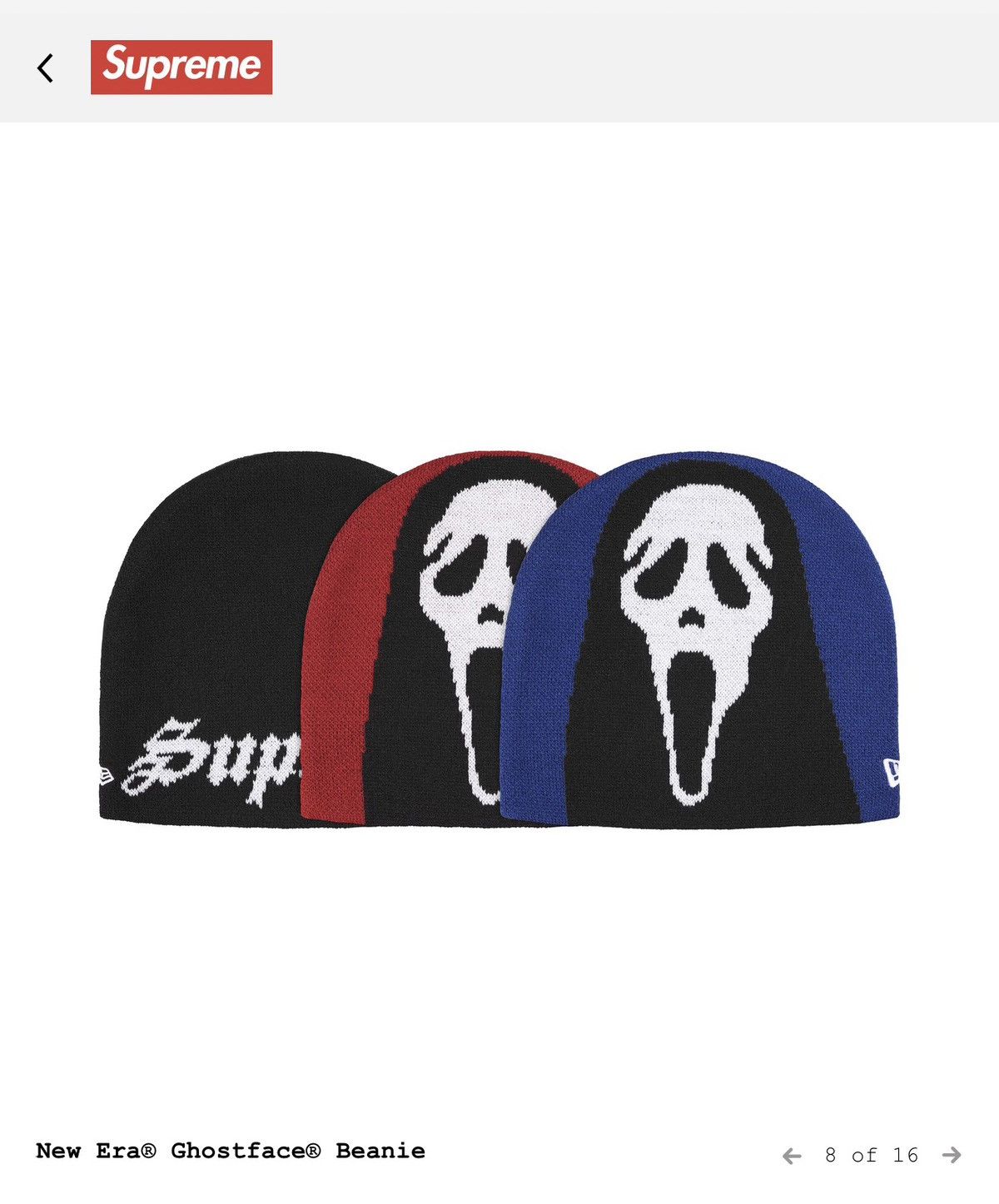 New Era × Supreme Supreme x New era Ghostface Beanie ss26 Size ONE SIZE - 3 Thumbnail