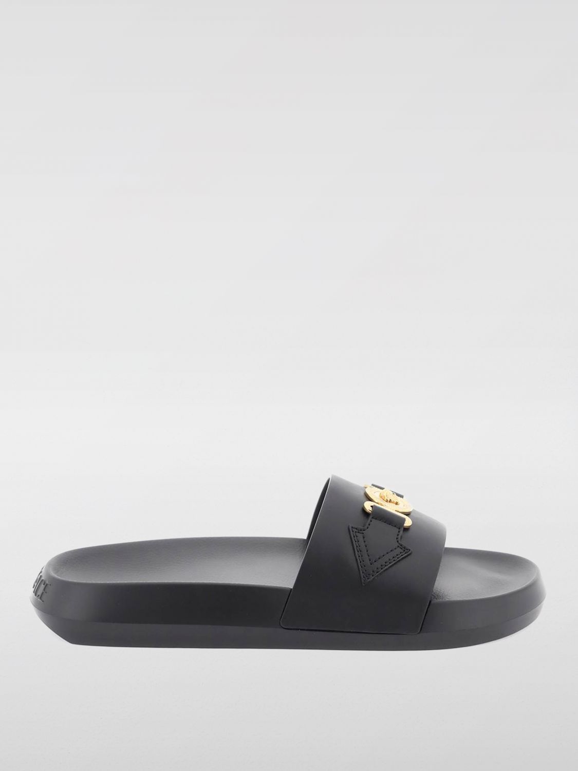 image of Versace Flat Sandals Woman Black, Women's (Size 8)