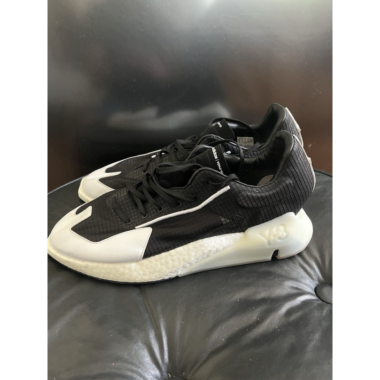 Y-3 Y-3 Black/White Knit Fabric Makura Chunky Sneakers Size 12 Size US 12 / IT 42 - 4 Thumbnail