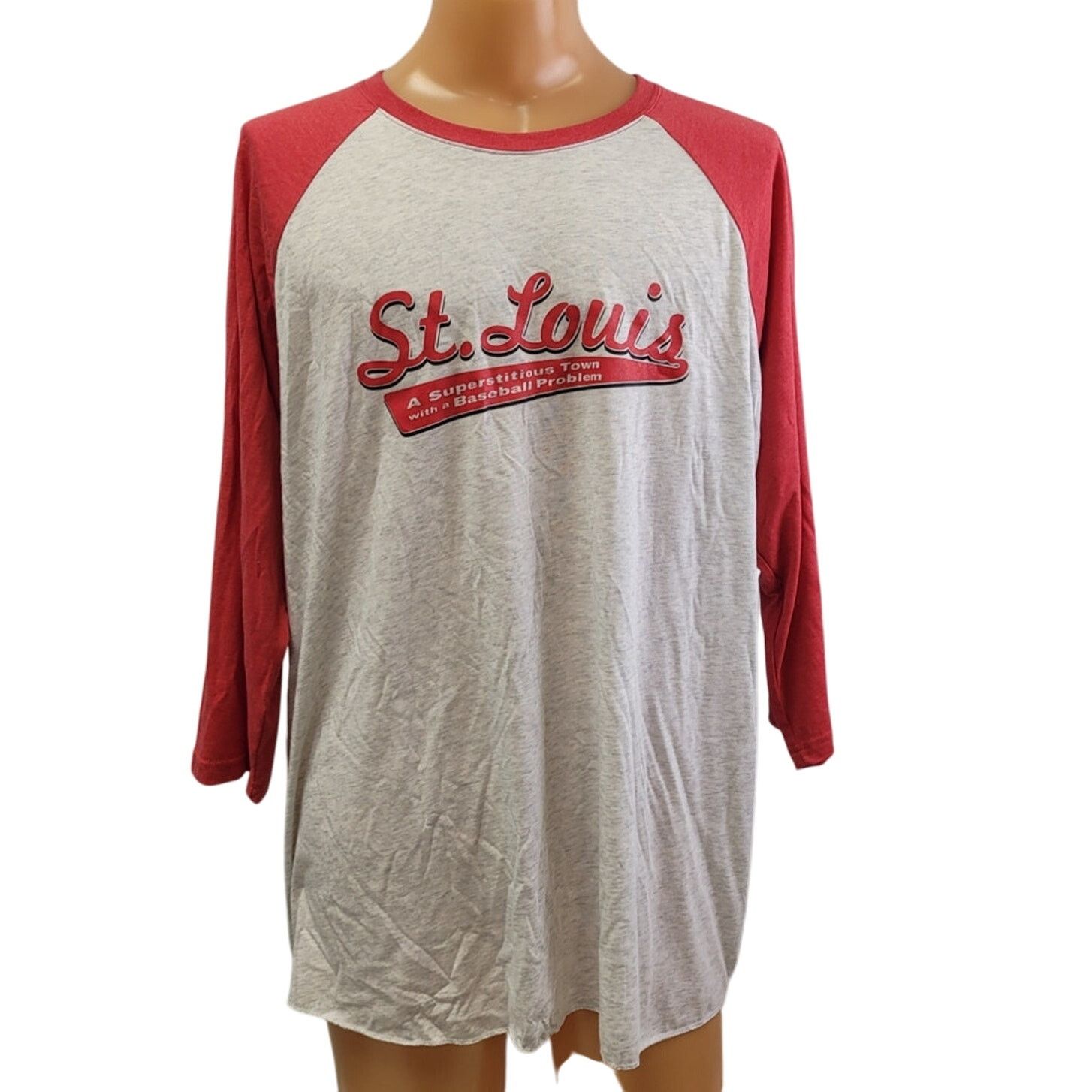 Next Level Apparel New Mens Medium St Louis Baseball Town 3/4 Sleeve Tee Shirt Size US M / EU 48-50 / 2 - 1 Thumbnail