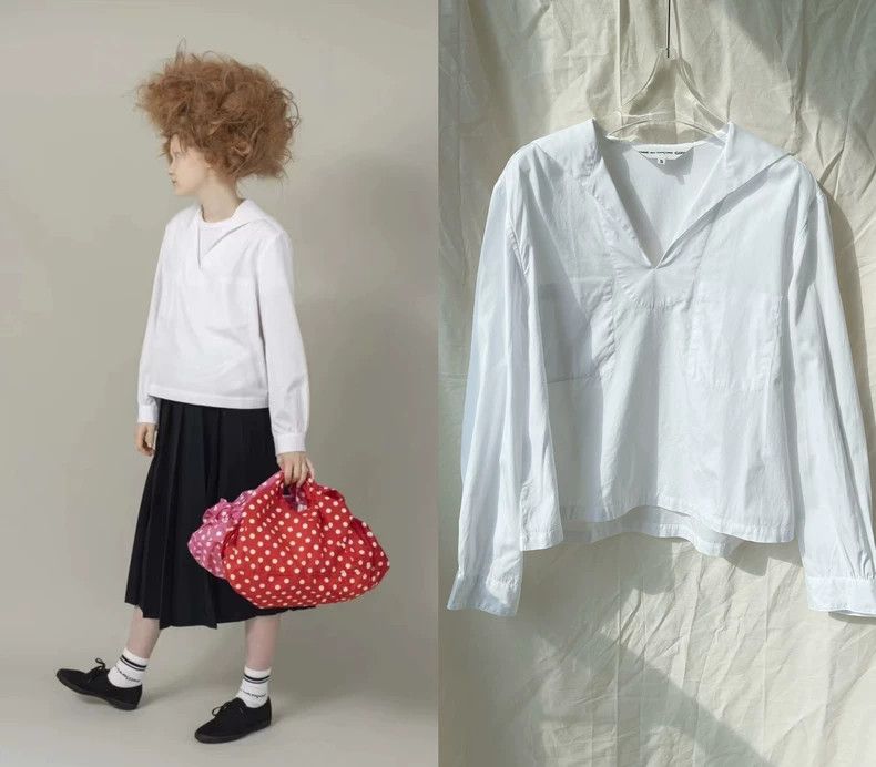 Comme des Garcons Comme Des Garcons British Navy Collar Sailor Collar Solid Size S / US 4 / IT 40 - 1 Thumbnail