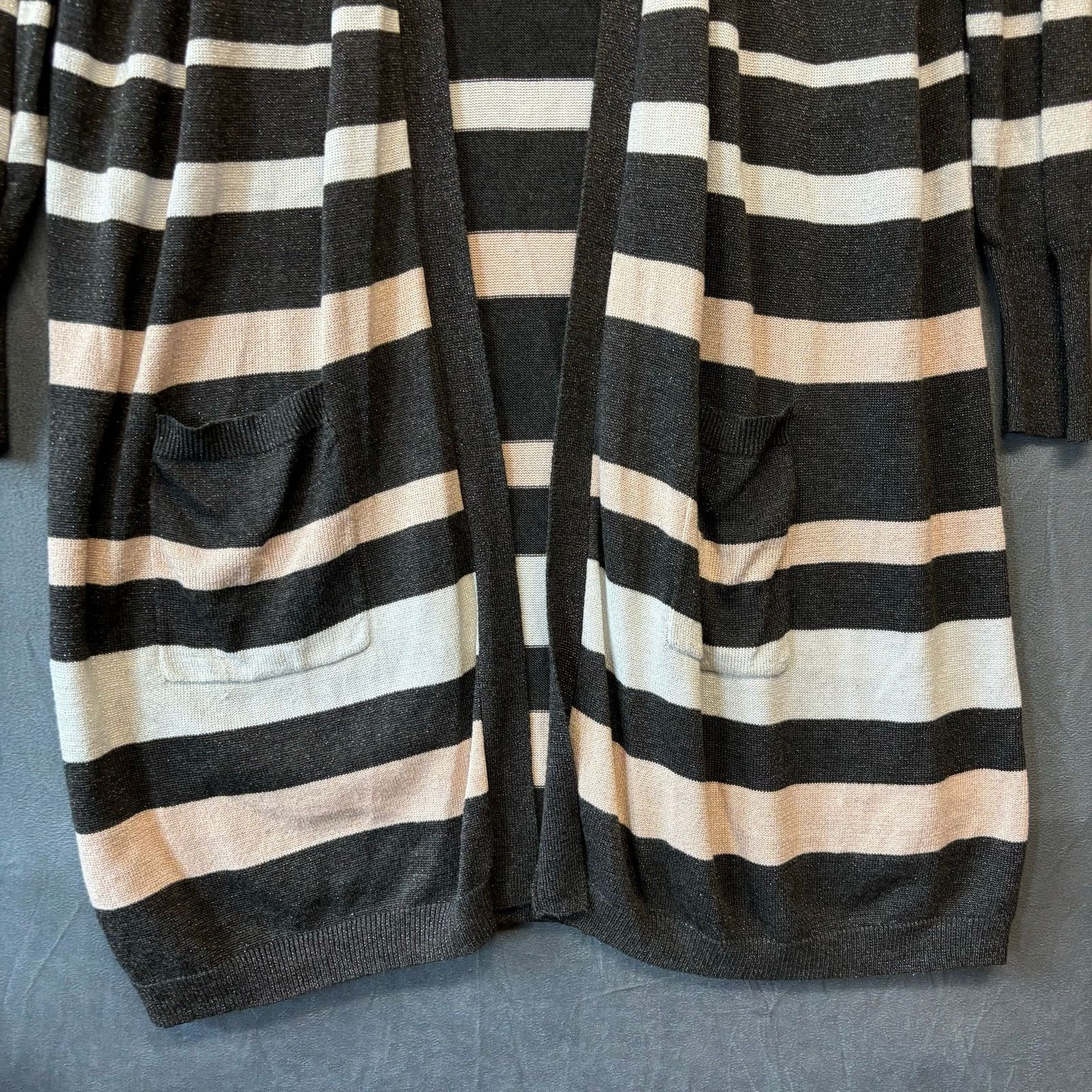 Other Joseph A. Open Front Cardigan Metallic Stripes Preppy XL Size XL / US 12-14 / IT 48-50 - 5 Thumbnail