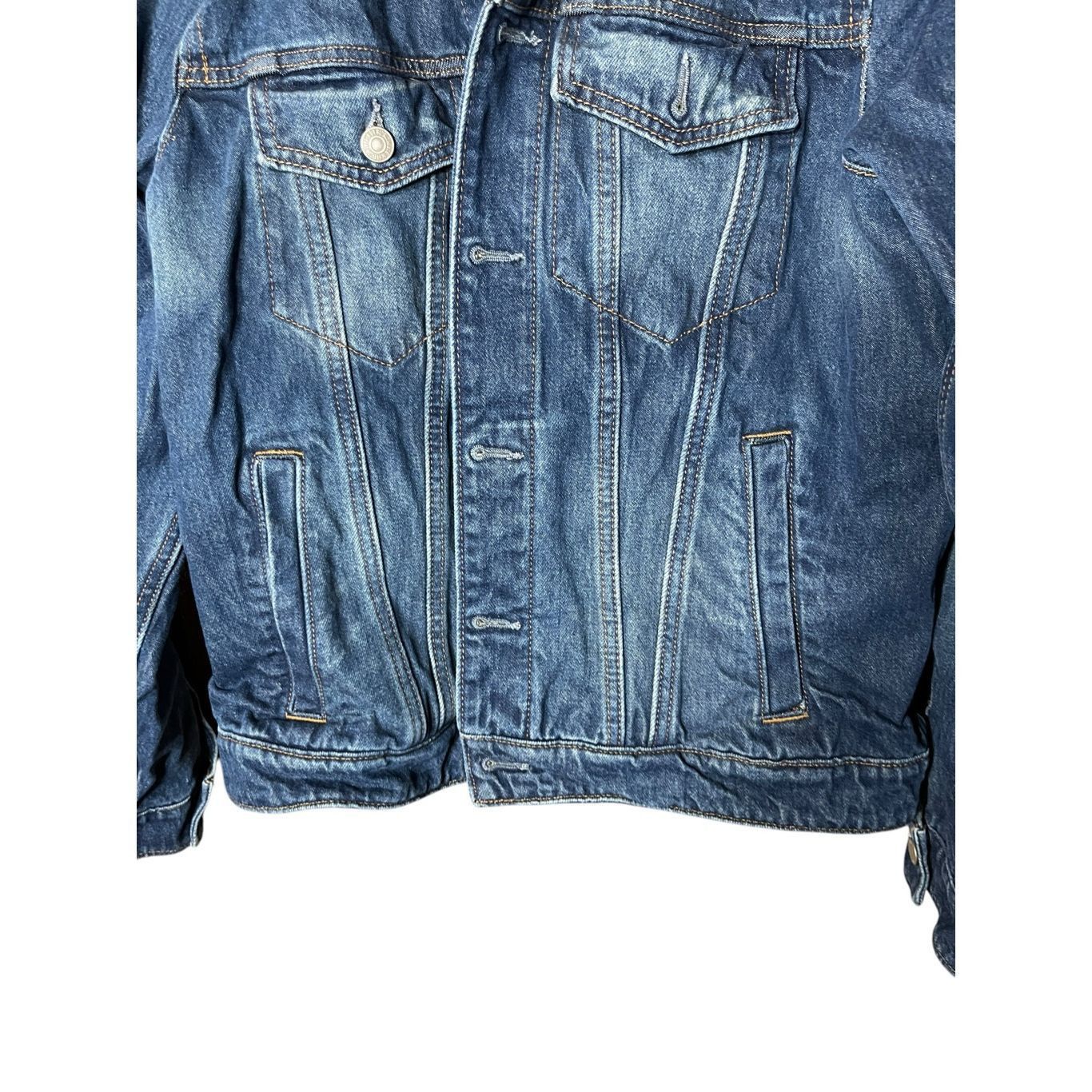 Abercrombie & Fitch Abercrombie & Fitch Mens Medium Blue Washed Trucker Jean Jac Size US M / EU 48-50 / 2 - 3 Thumbnail