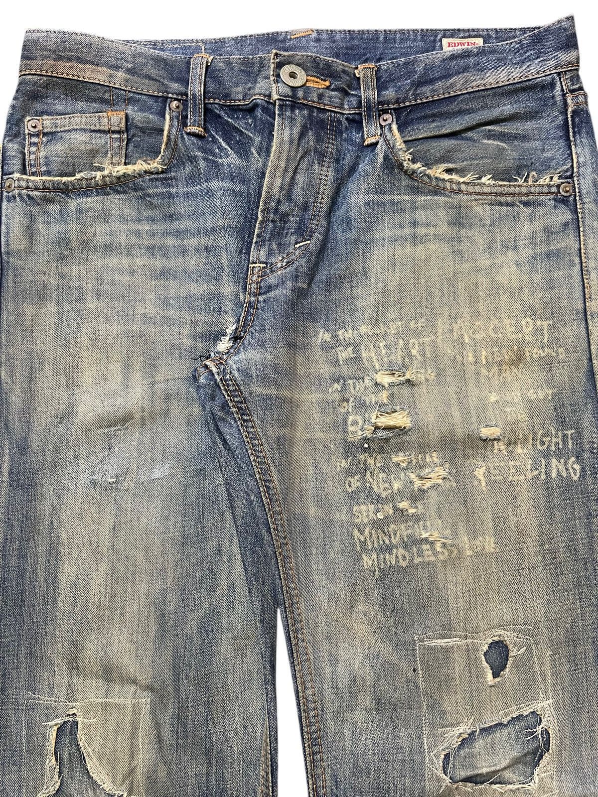 Edwin Vintage Japan Edwin Mud Wash Painted Style Distress Jeans Size US 32 / EU 48 - 4 Thumbnail