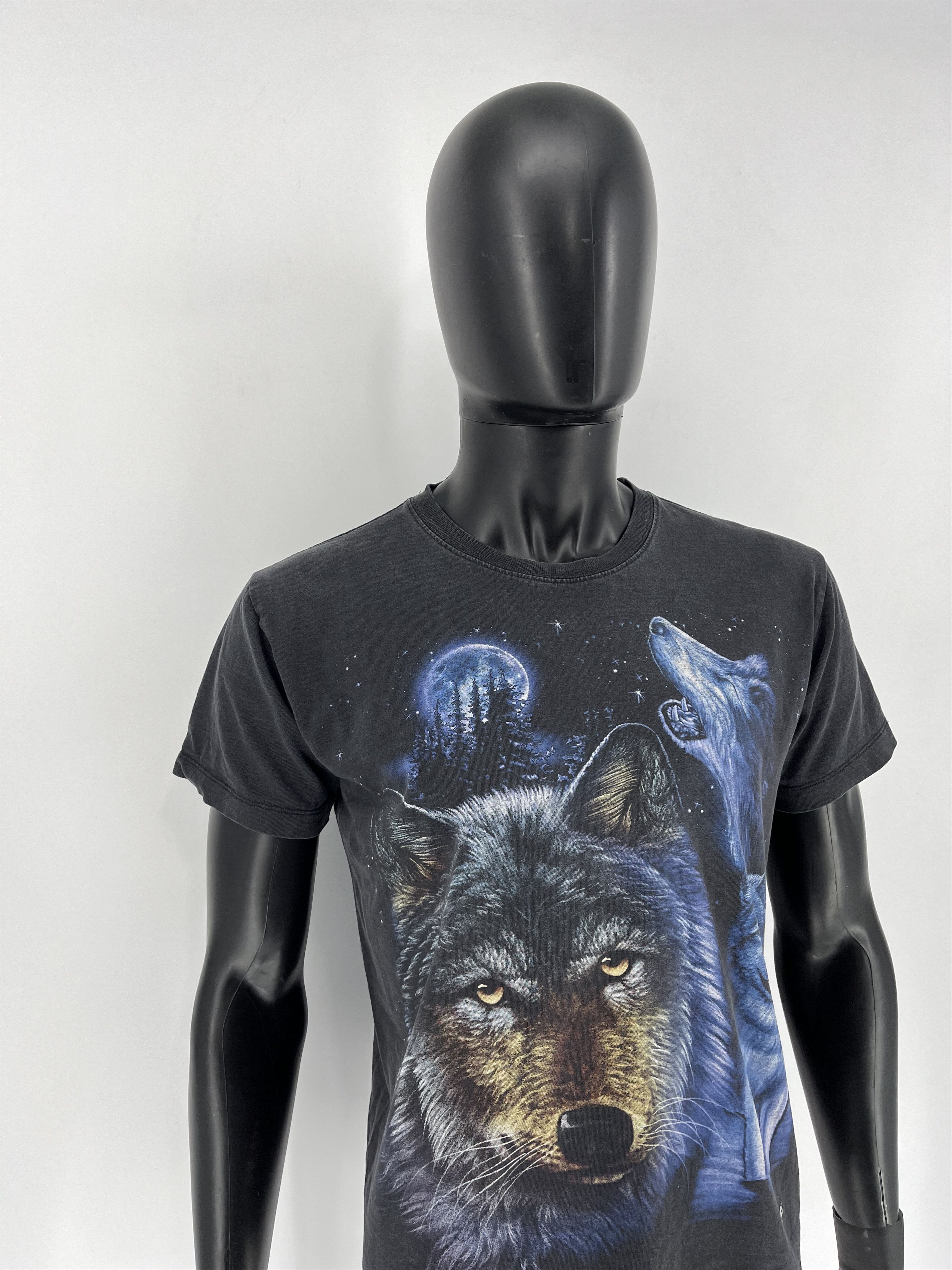 Vintage Vintage 90s Wolf Face Boxy Fit Tee WILD Dead Horror Print Size US M / EU 48-50 / 2 - 3 Thumbnail