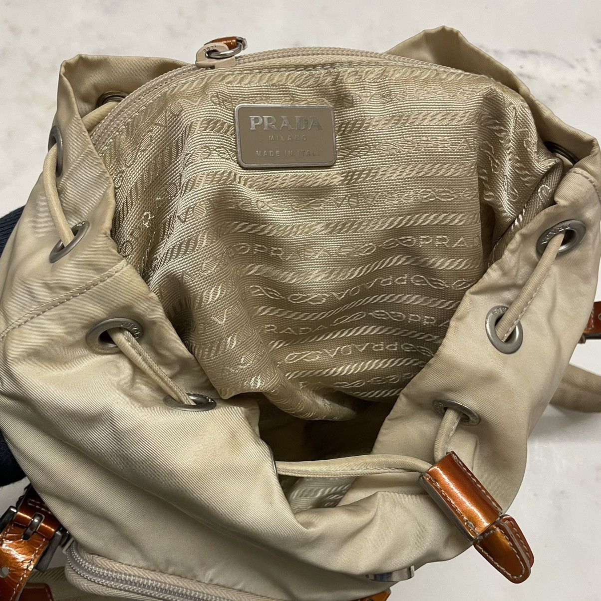 Prada Prada vintage nylon draw string rucksack Size ONE SIZE - 11 Thumbnail